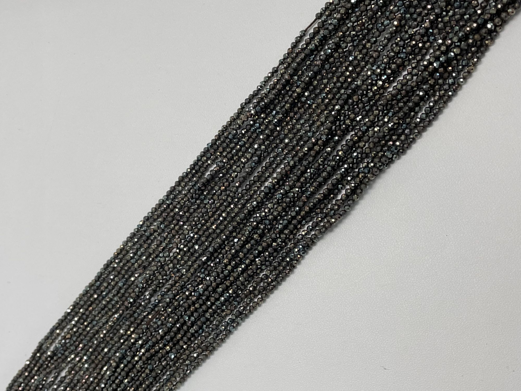 Copper Black Pyrite Rondelle Faceted