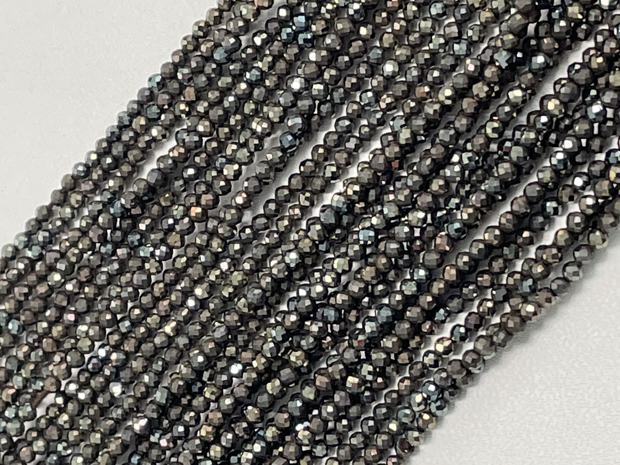 Copper Black Pyrite Rondelle Faceted