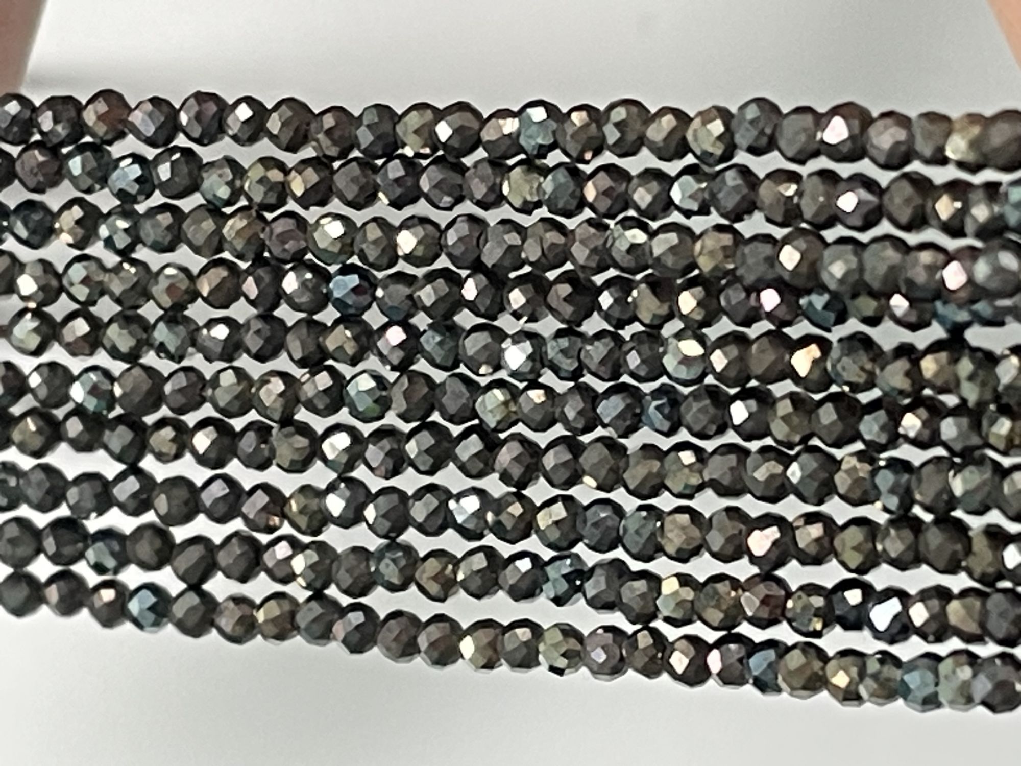 Copper Black Pyrite Rondelle Faceted