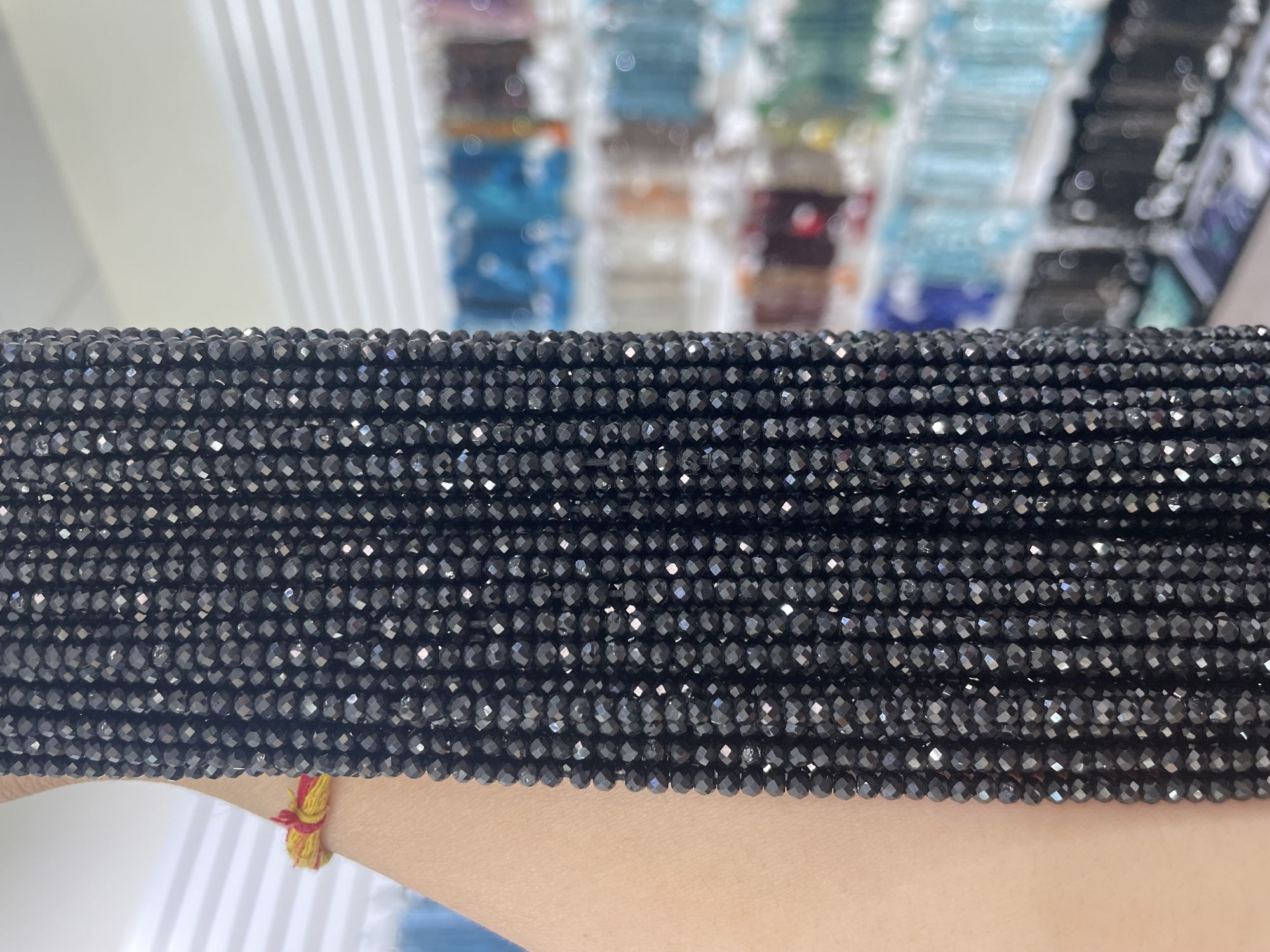 Black Spinel Rondelle Faceted