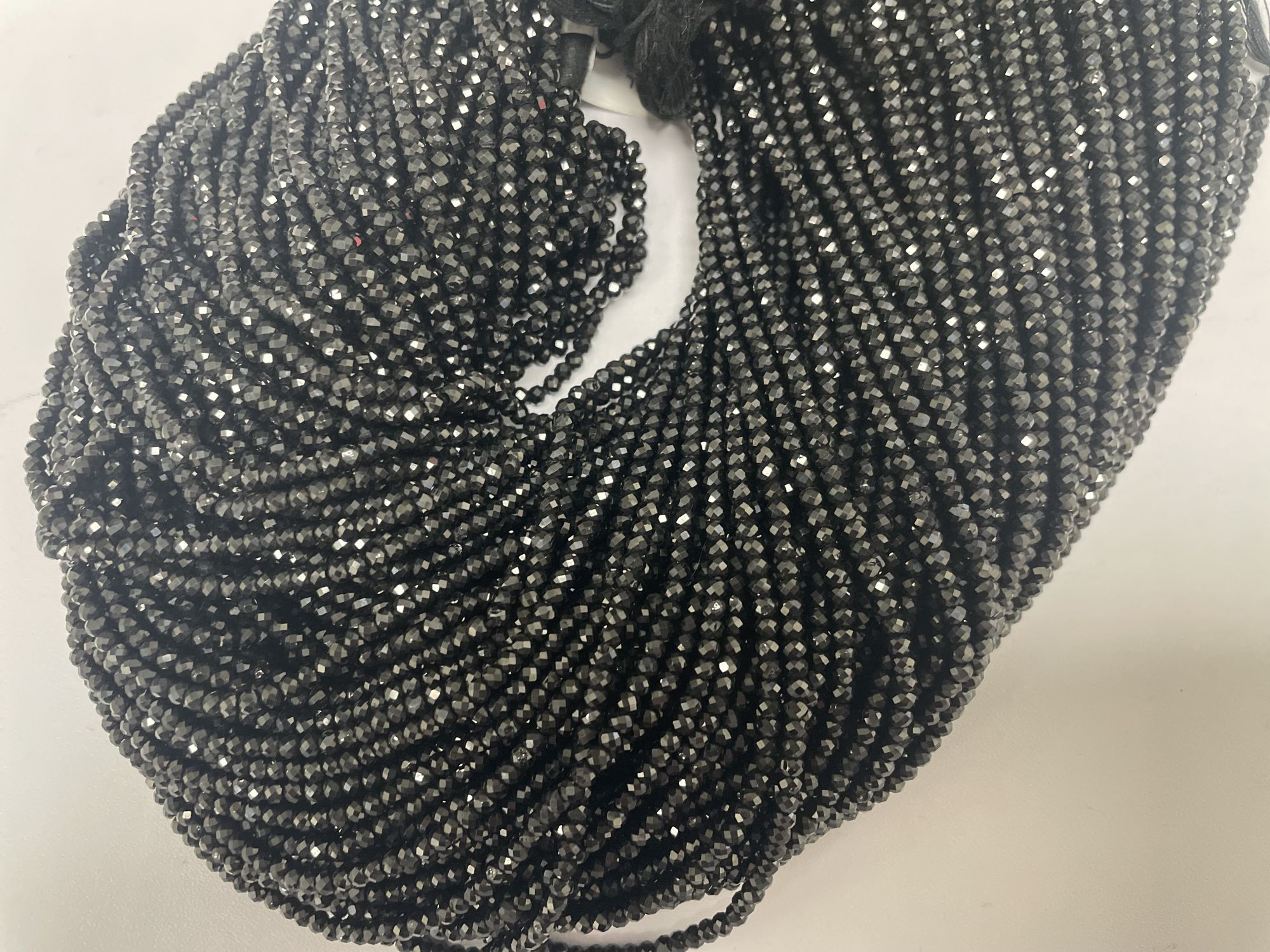 Black Spinel Rondelle Faceted