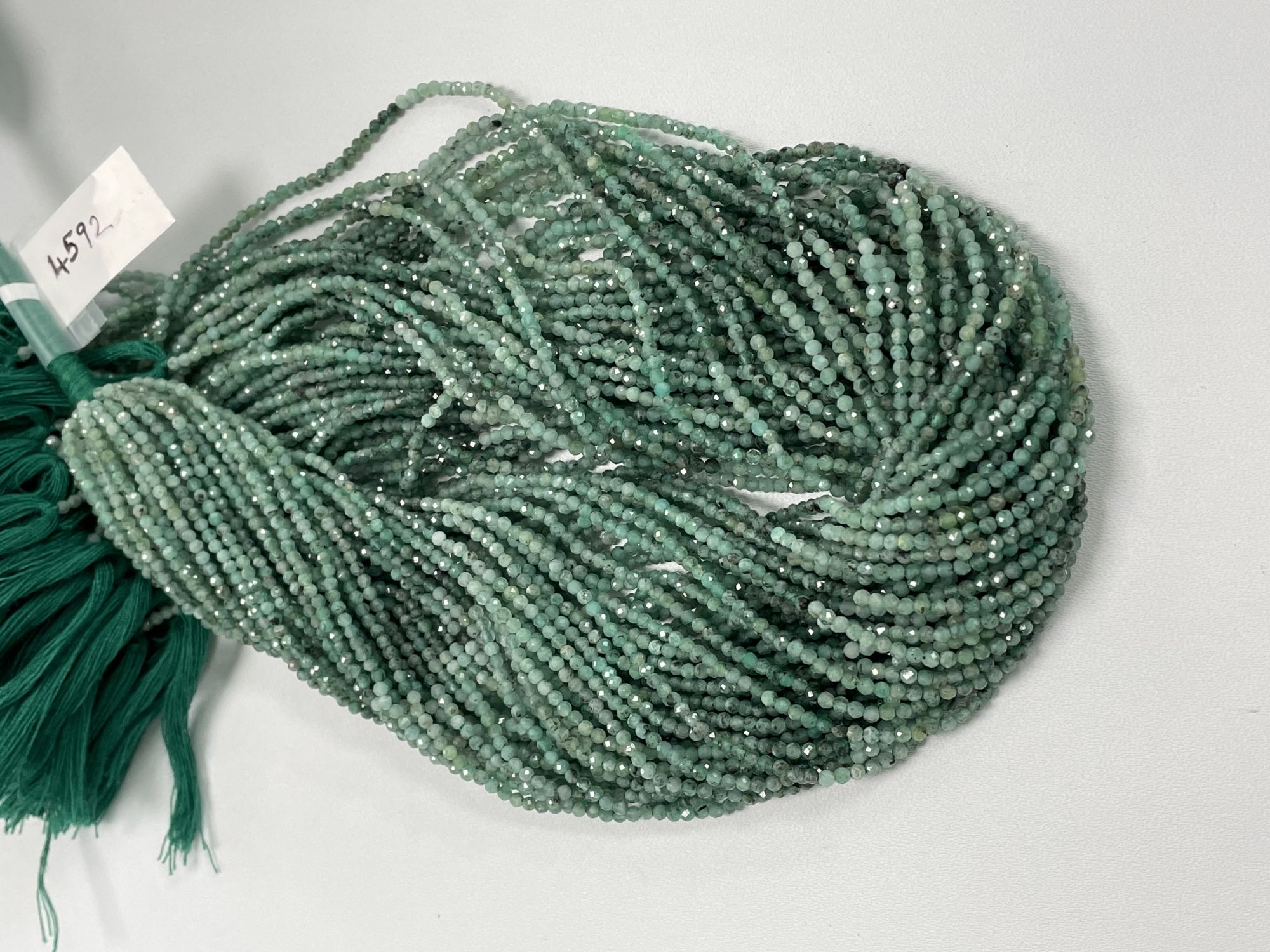 Shaded Green Emerald Rondelle Faceted