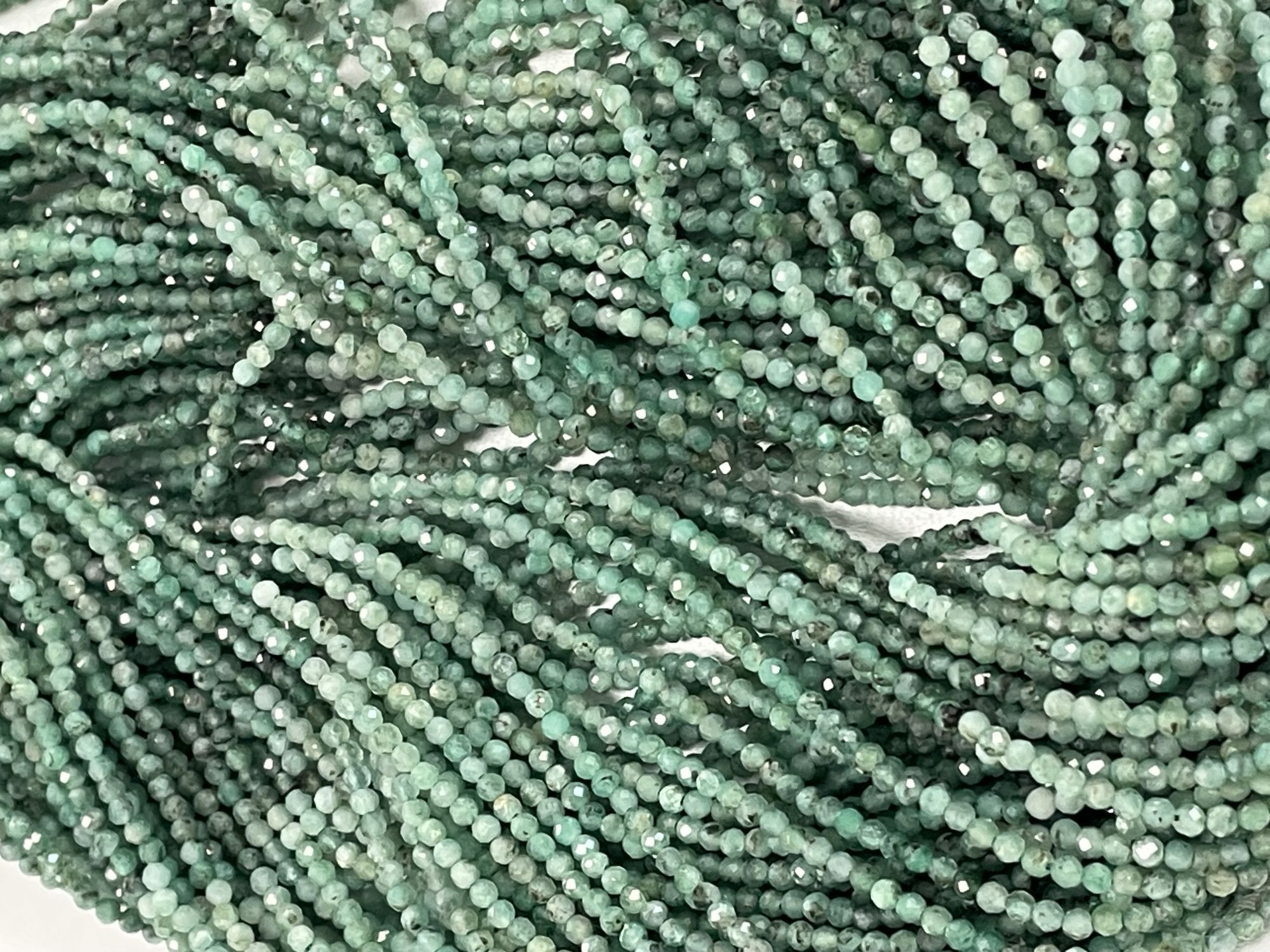 Shaded Green Emerald Rondelle Faceted