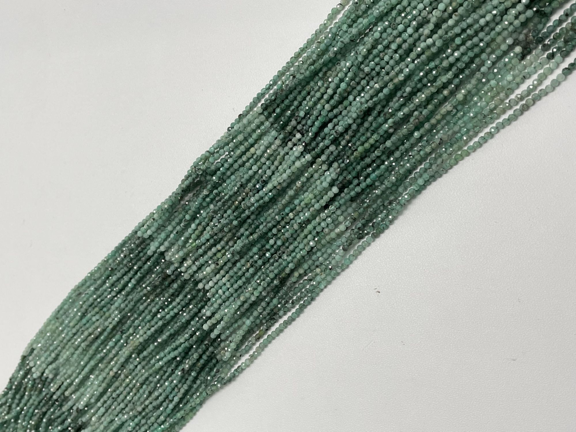 Shaded Green Emerald Rondelle Faceted