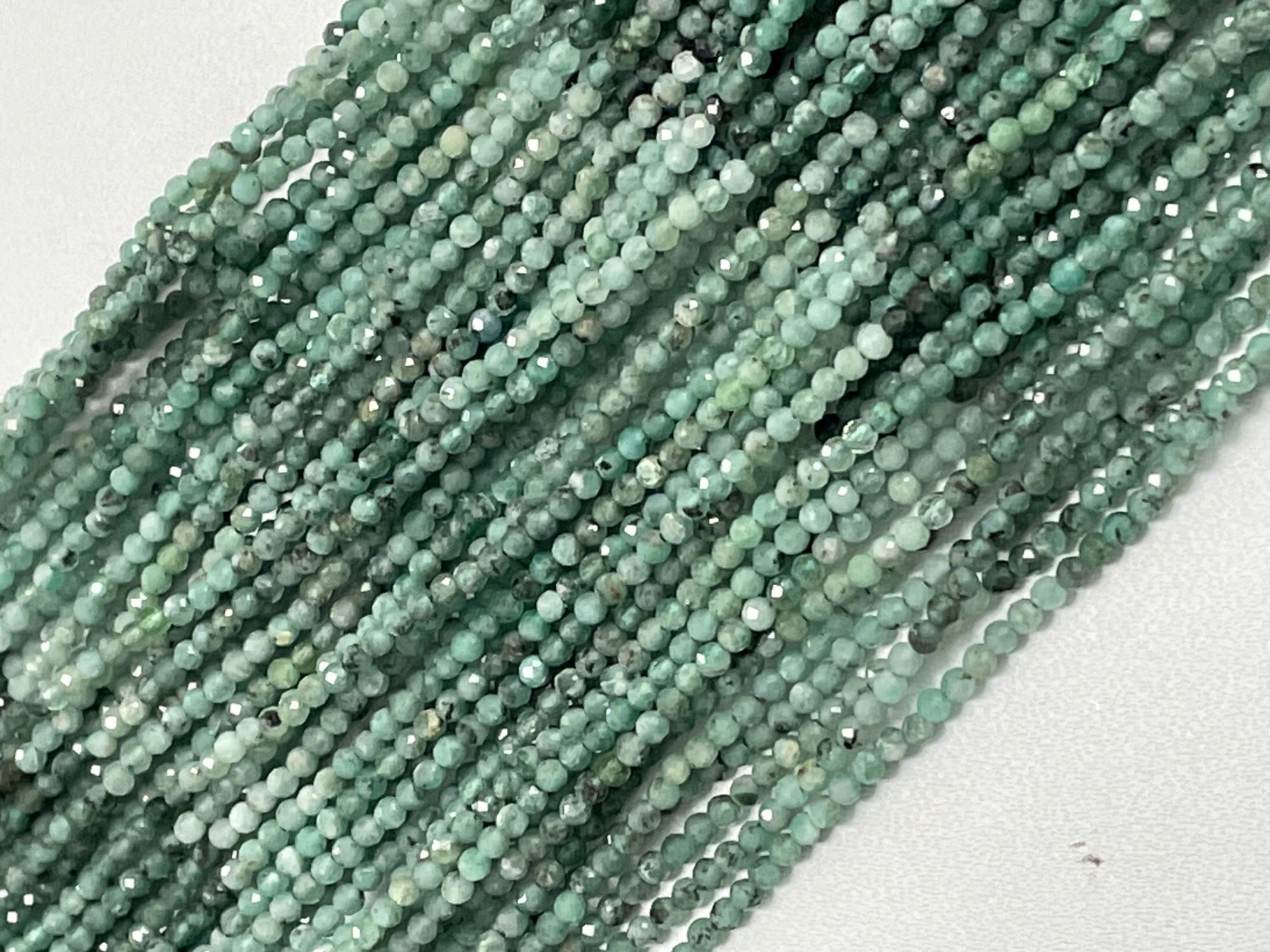 Shaded Green Emerald Rondelle Faceted