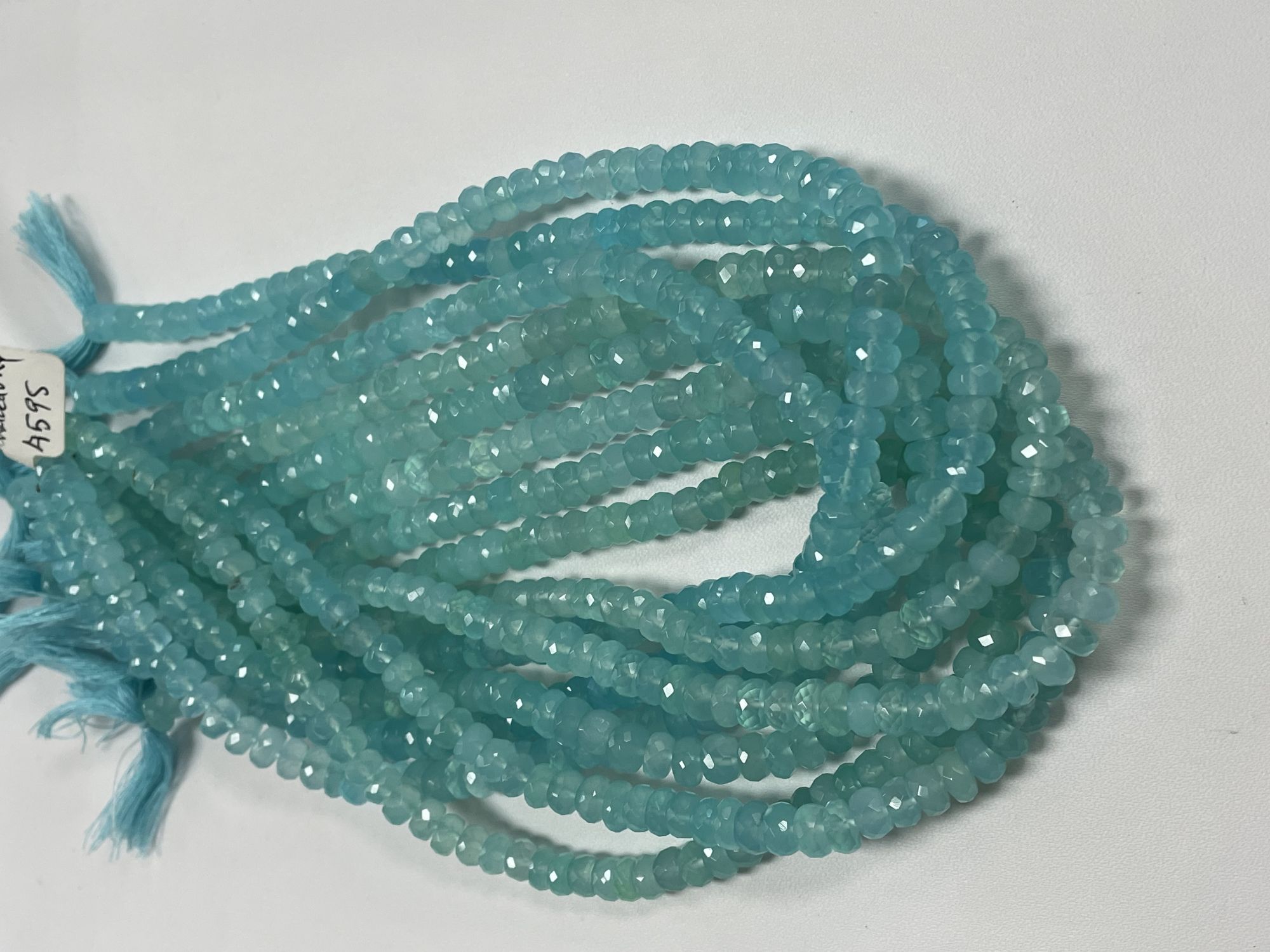 Aqua Chalcedony Rondelle Faceted