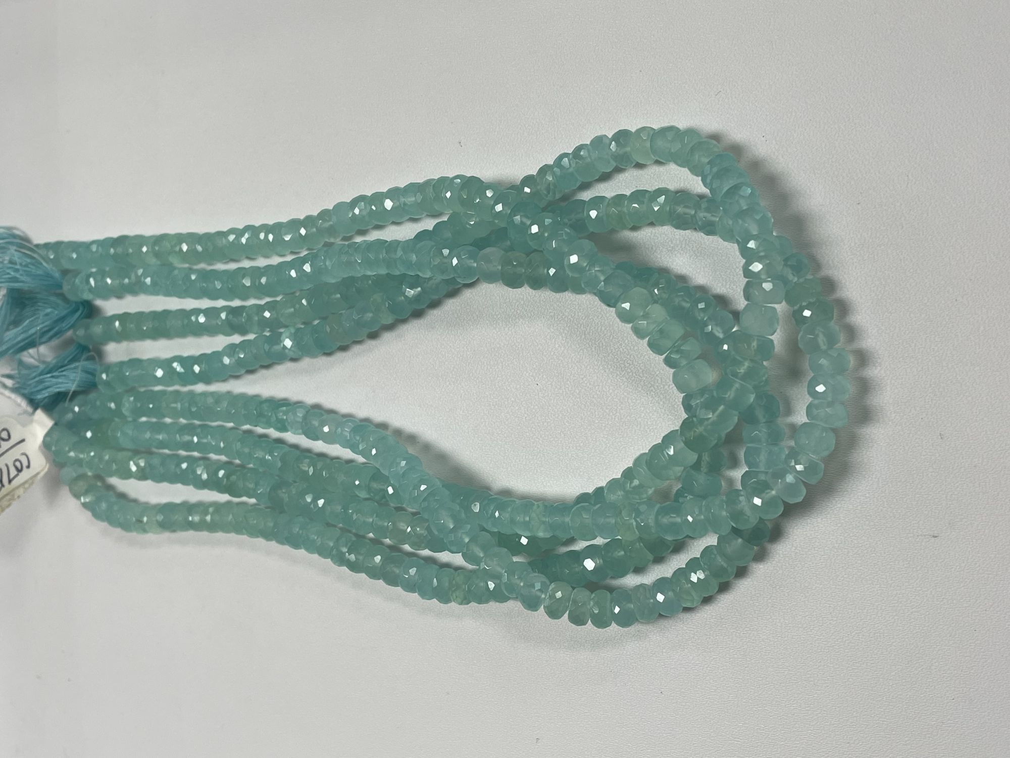 Aqua Chalcedony Rondelle Faceted