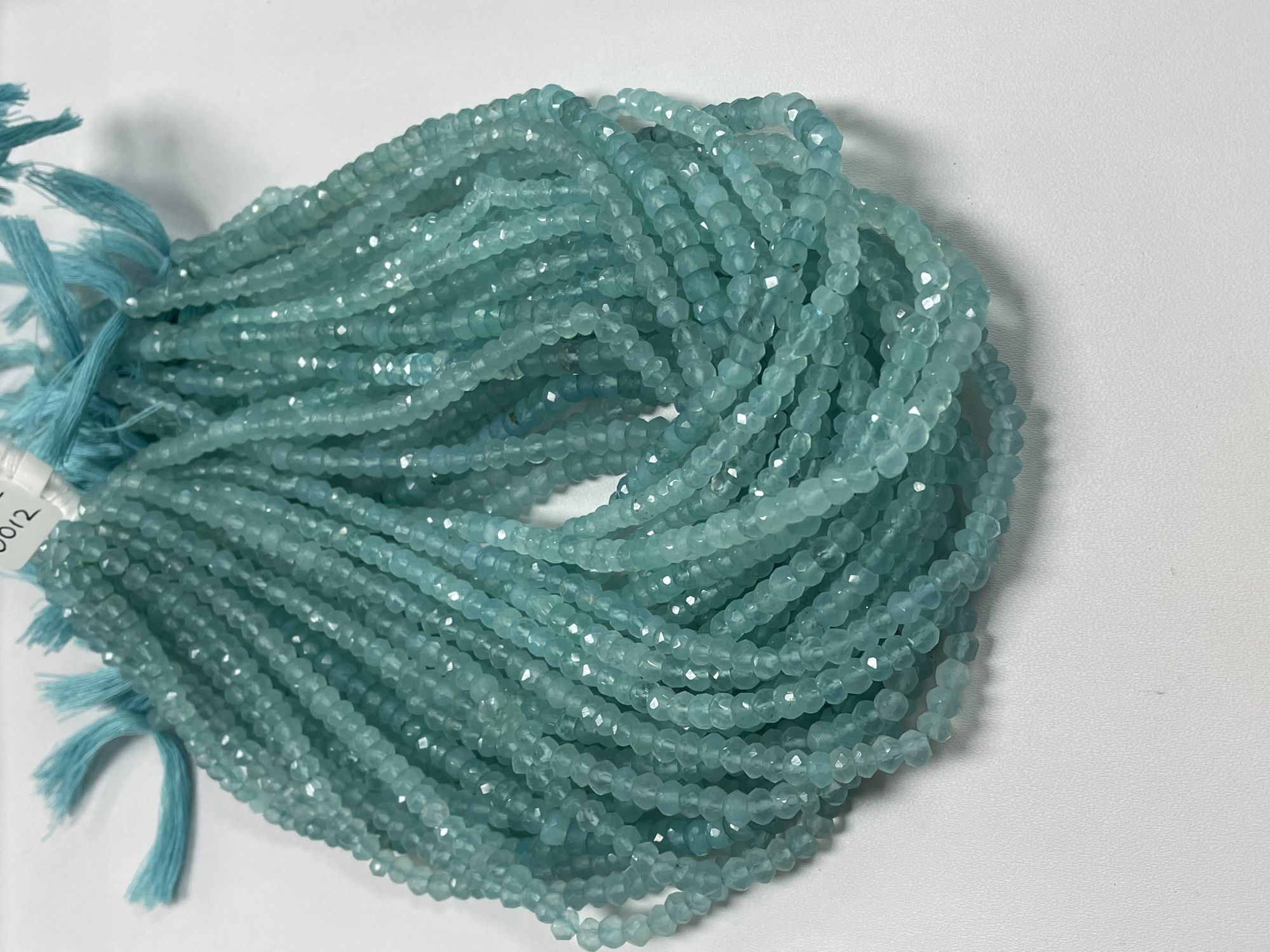 Aqua Chalcedony Rondelle Faceted