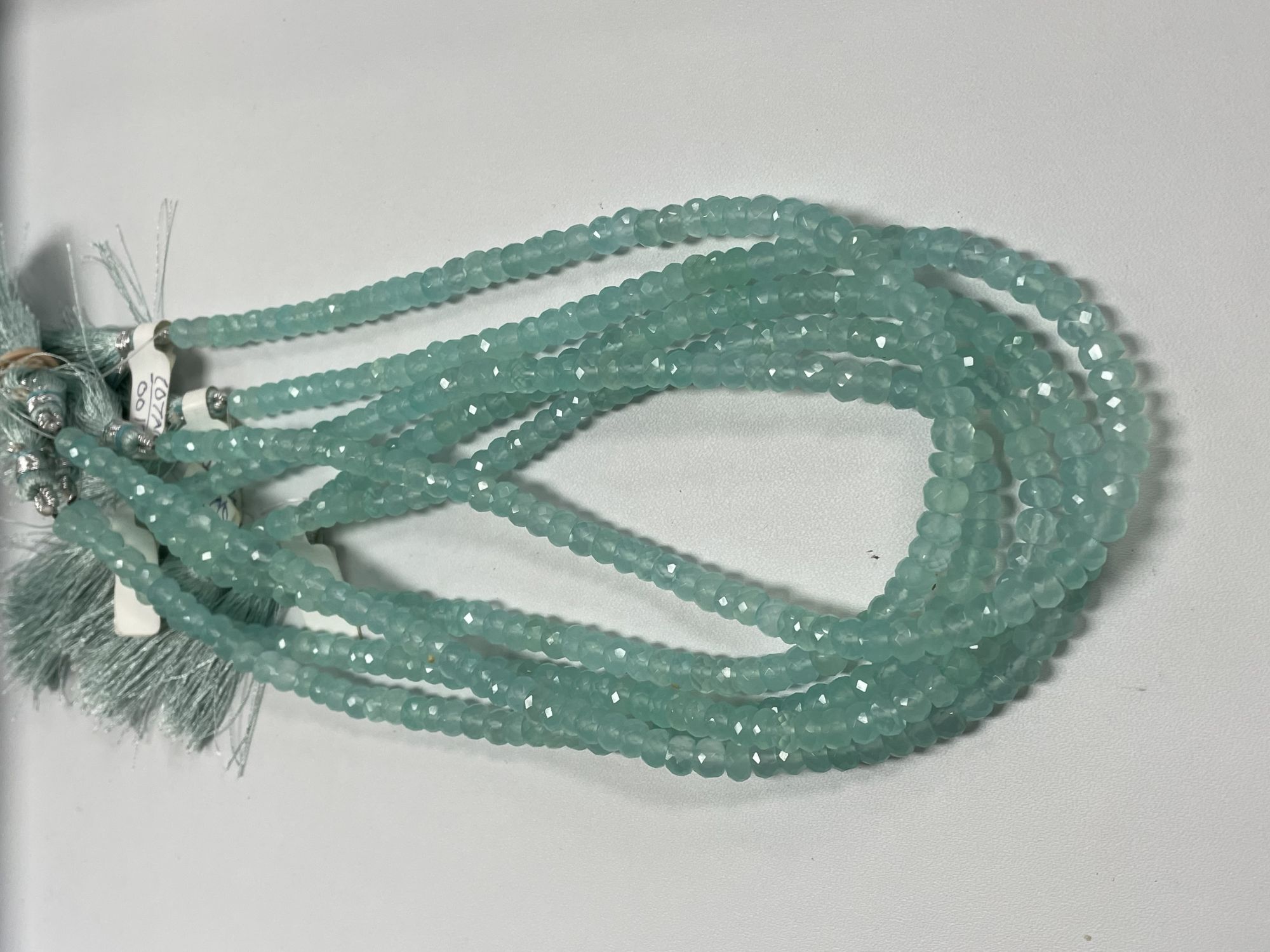 Aqua Chalcedony Rondelle Faceted