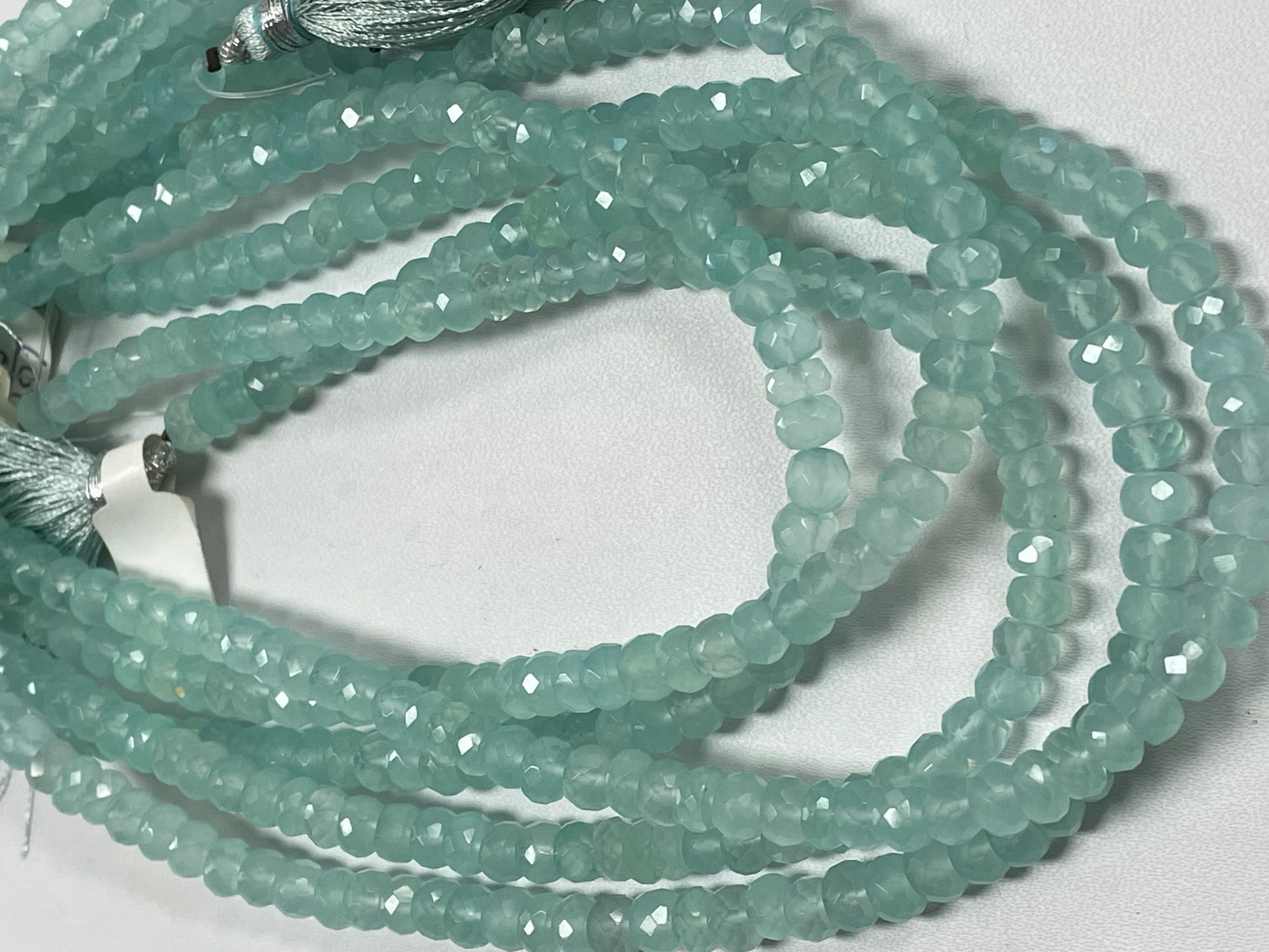 Aqua Chalcedony Rondelle Faceted