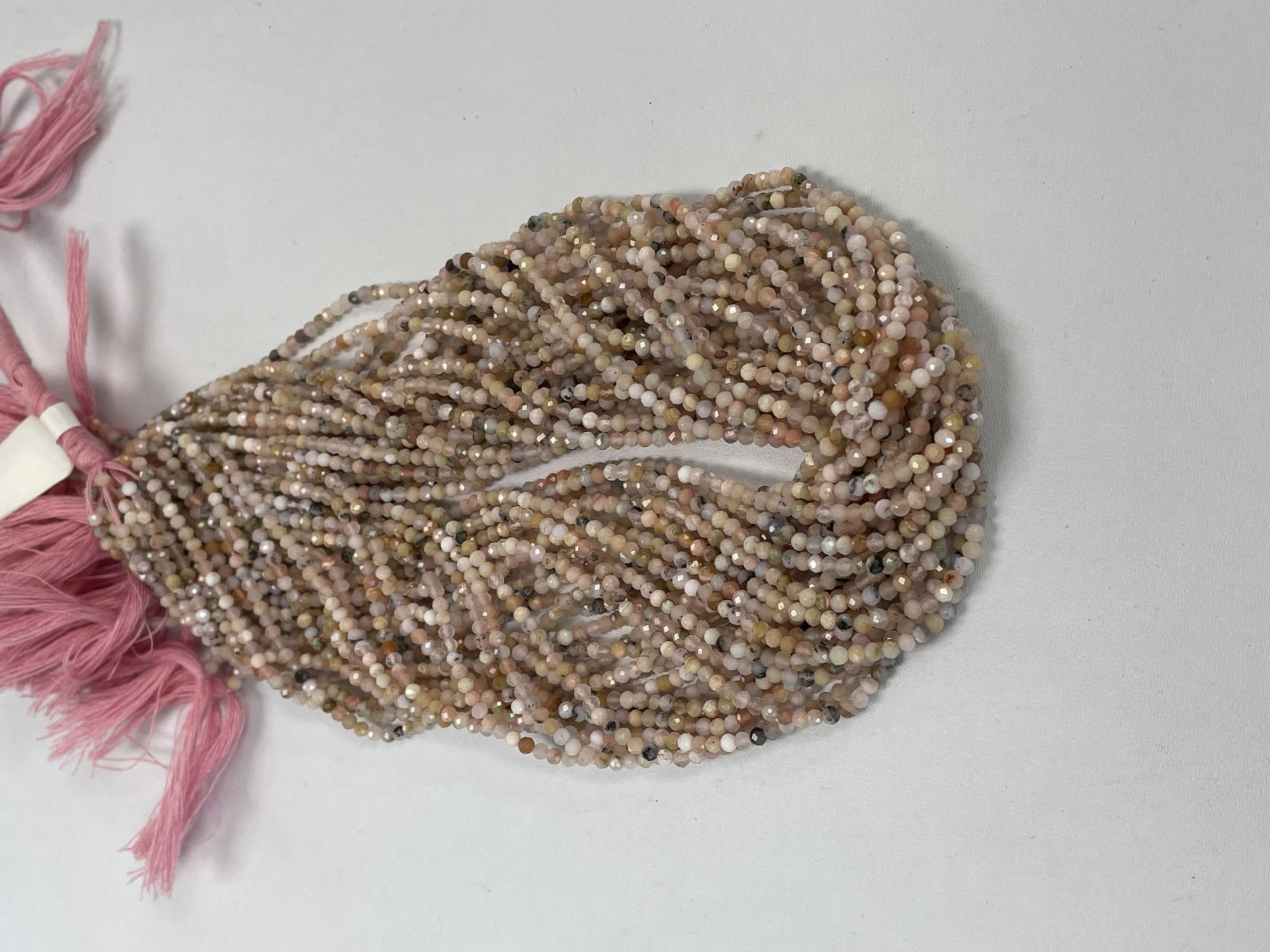 Shaded Pink Opal Rondelle Faceted