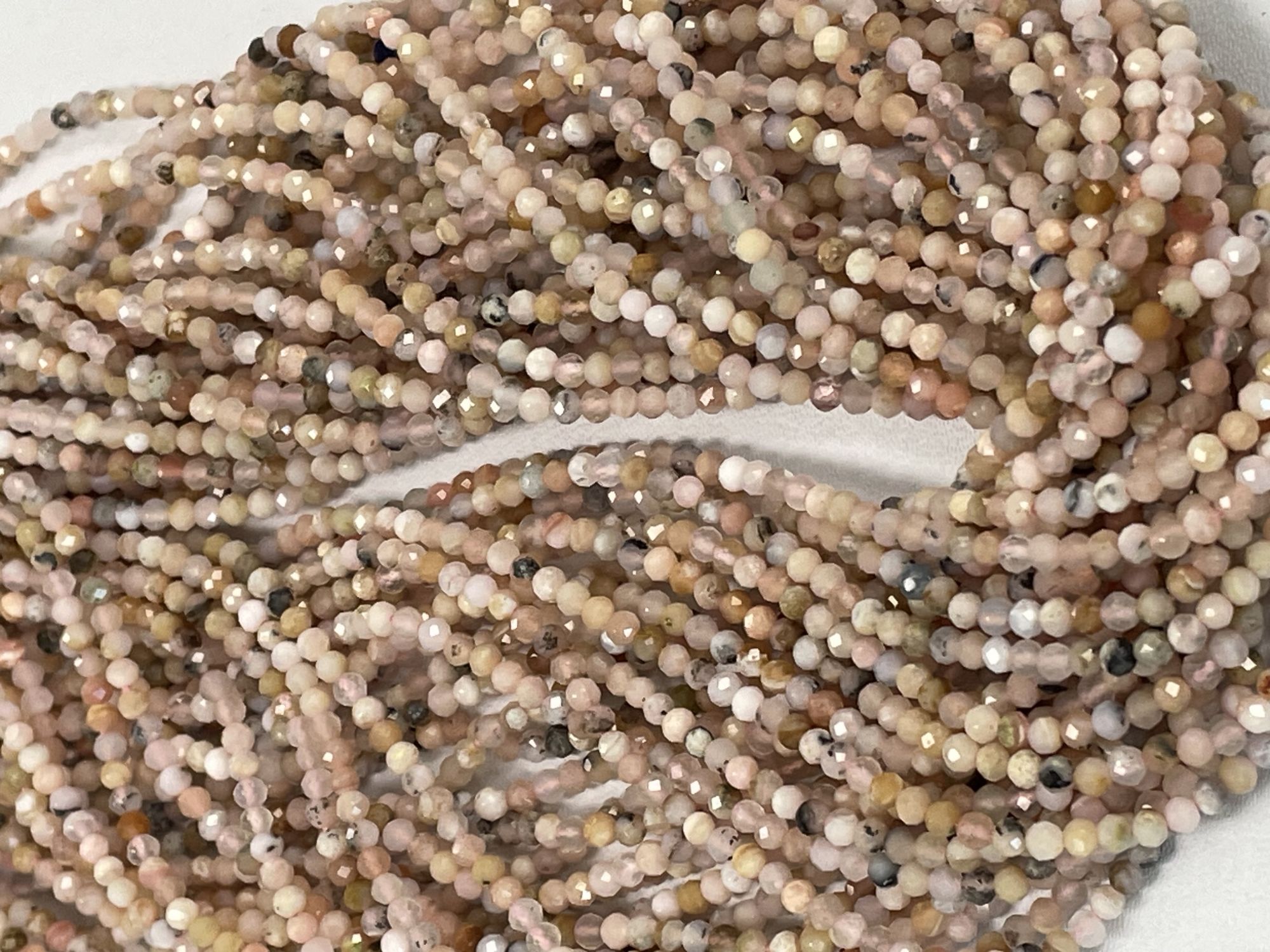 Shaded Pink Opal Rondelle Faceted