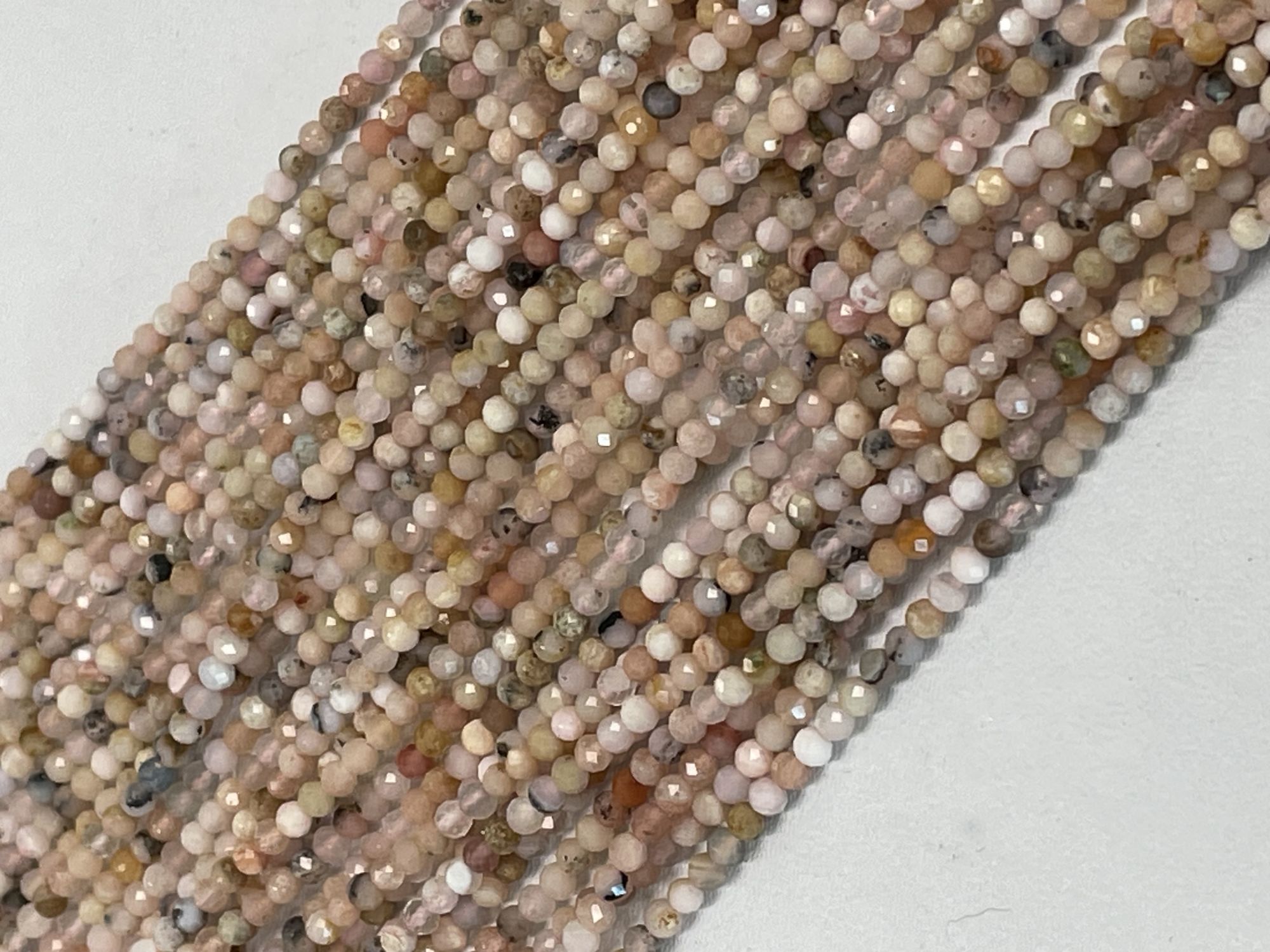 Shaded Pink Opal Rondelle Faceted