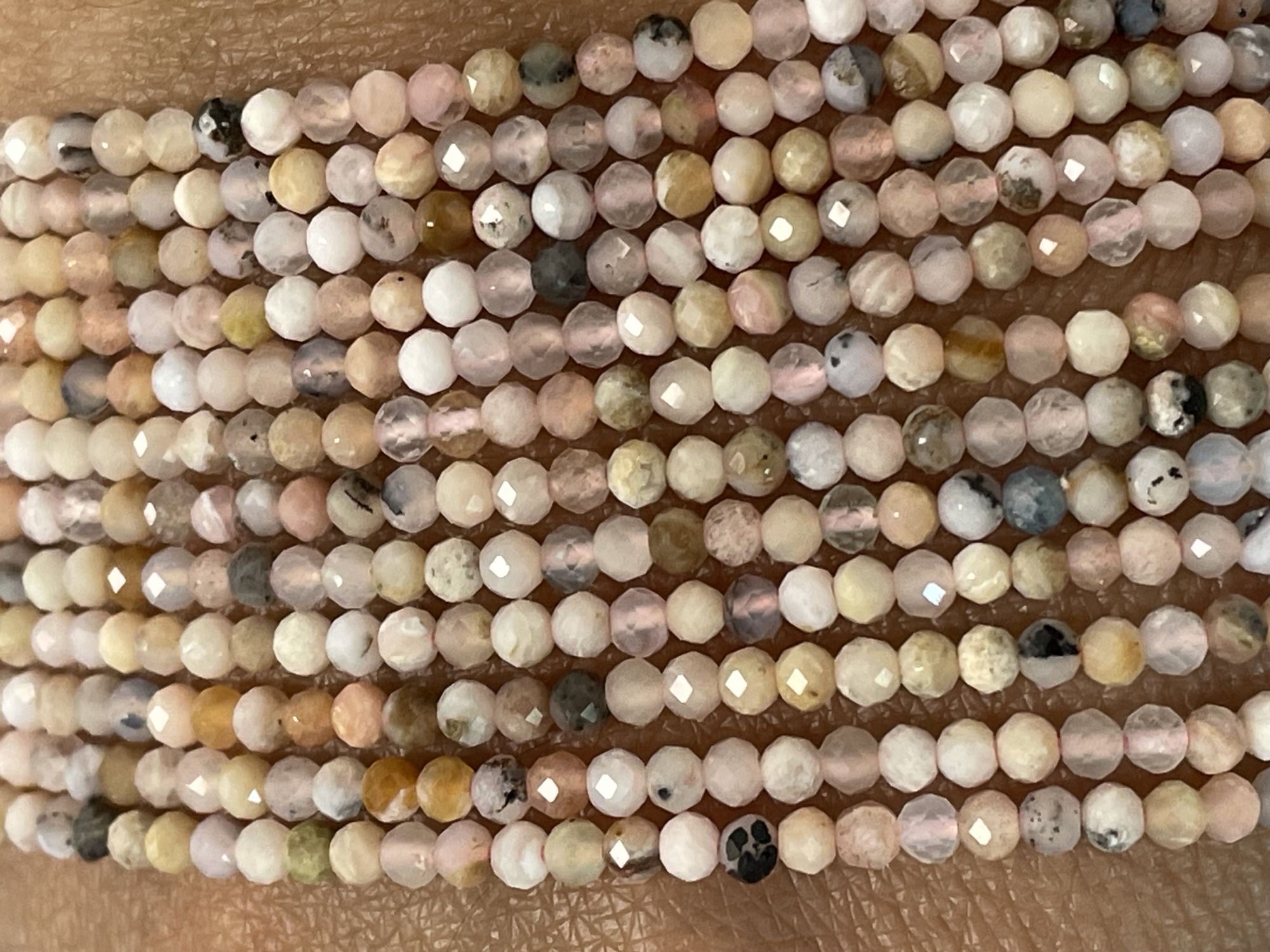 Shaded Pink Opal Rondelle Faceted