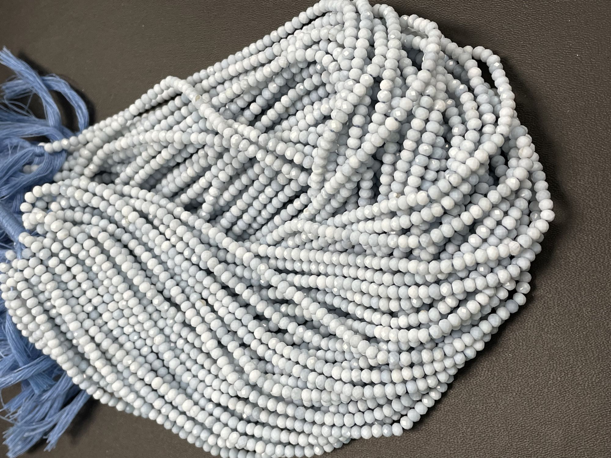 Blue Opal Rondelle Faceted