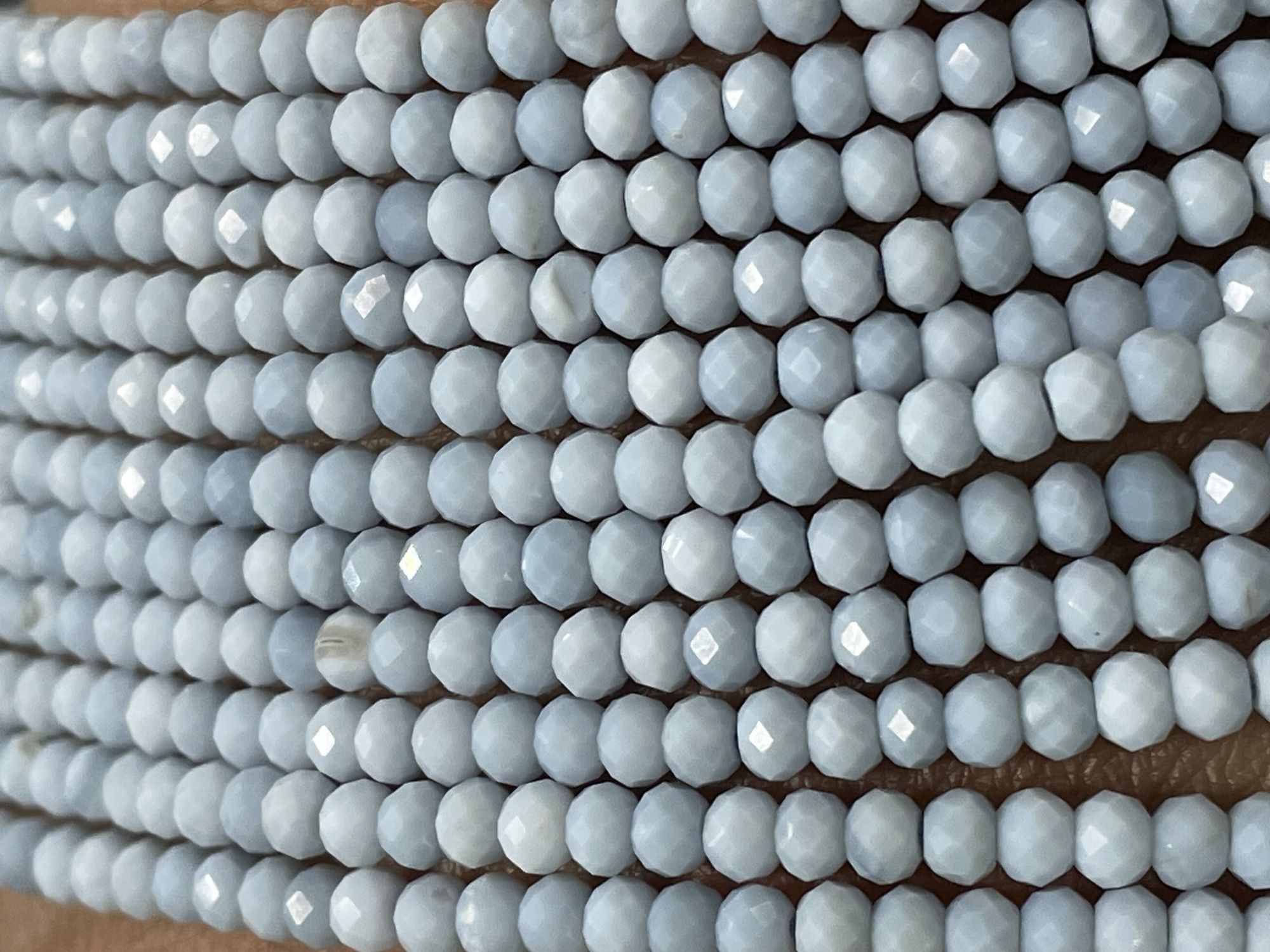 Blue Opal Rondelle Faceted