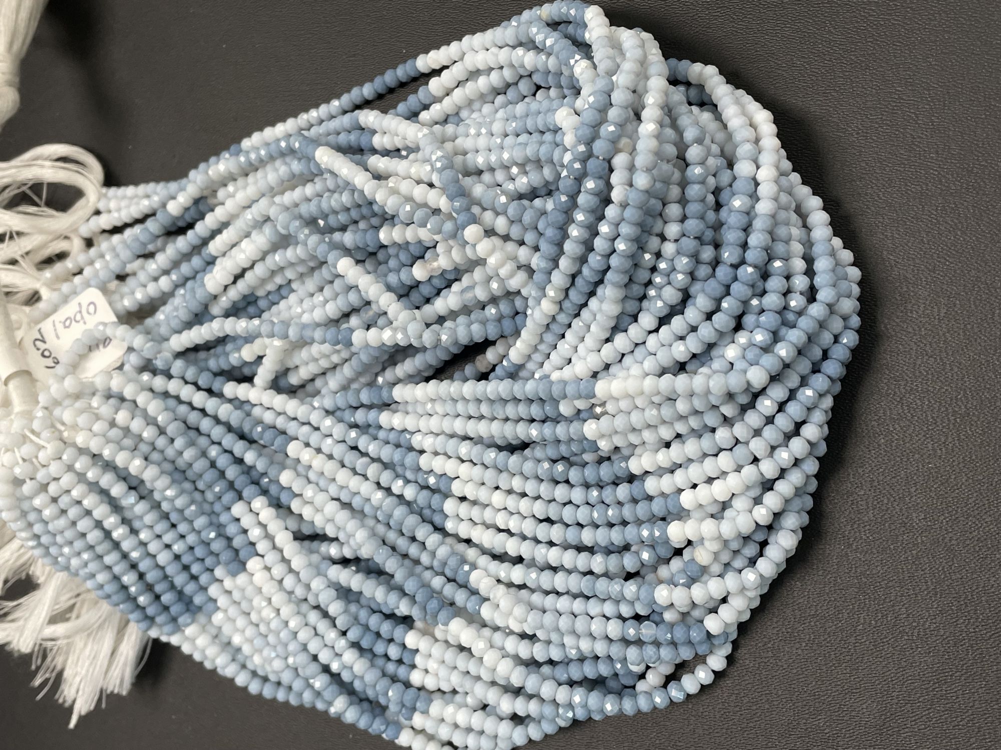 Shaded Blue Opal Rondelle Faceted