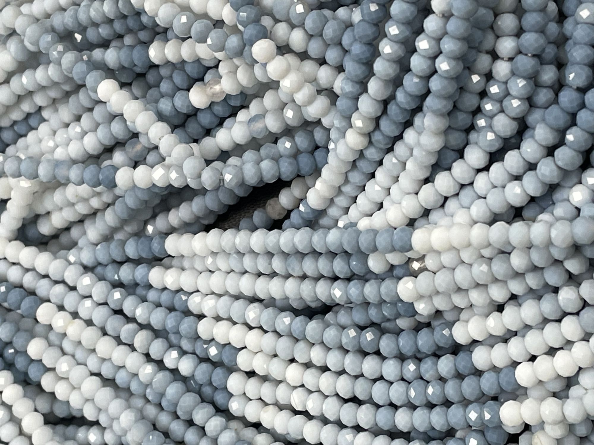 Shaded Blue Opal Rondelle Faceted