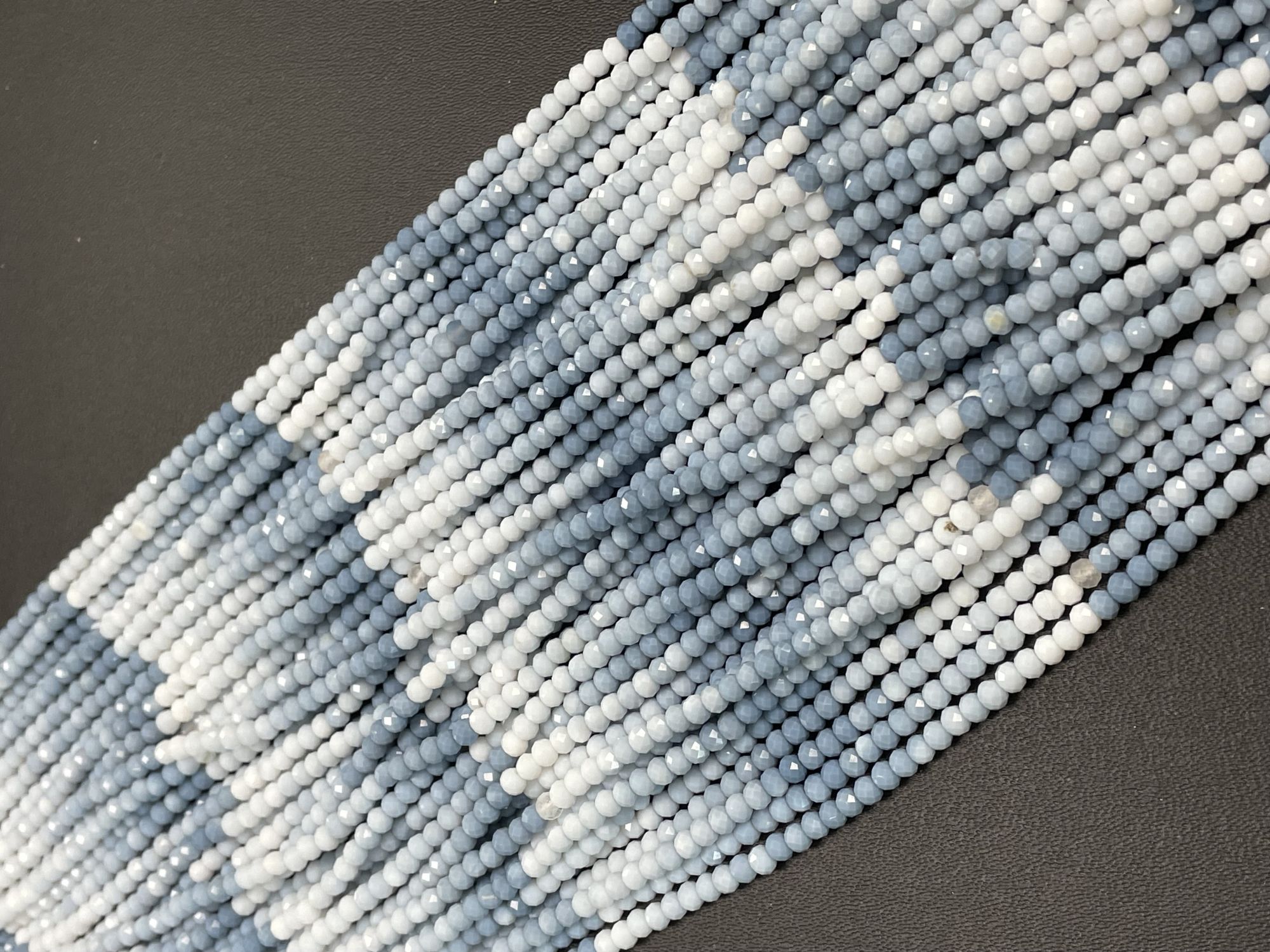 Shaded Blue Opal Rondelle Faceted