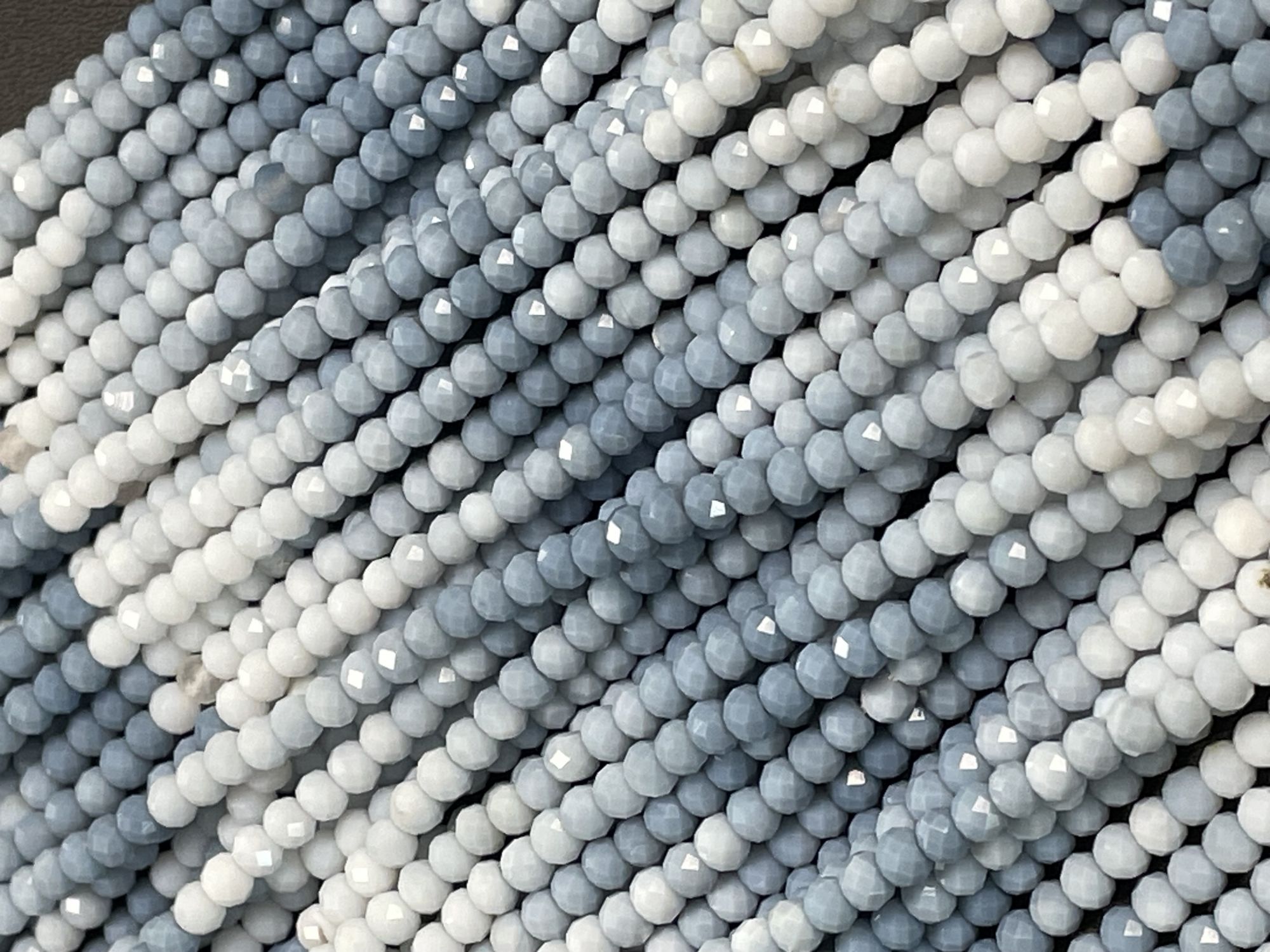 Shaded Blue Opal Rondelle Faceted