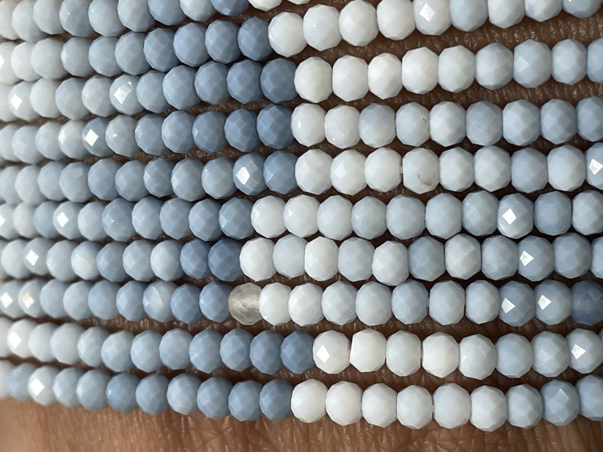 Shaded Blue Opal Rondelle Faceted