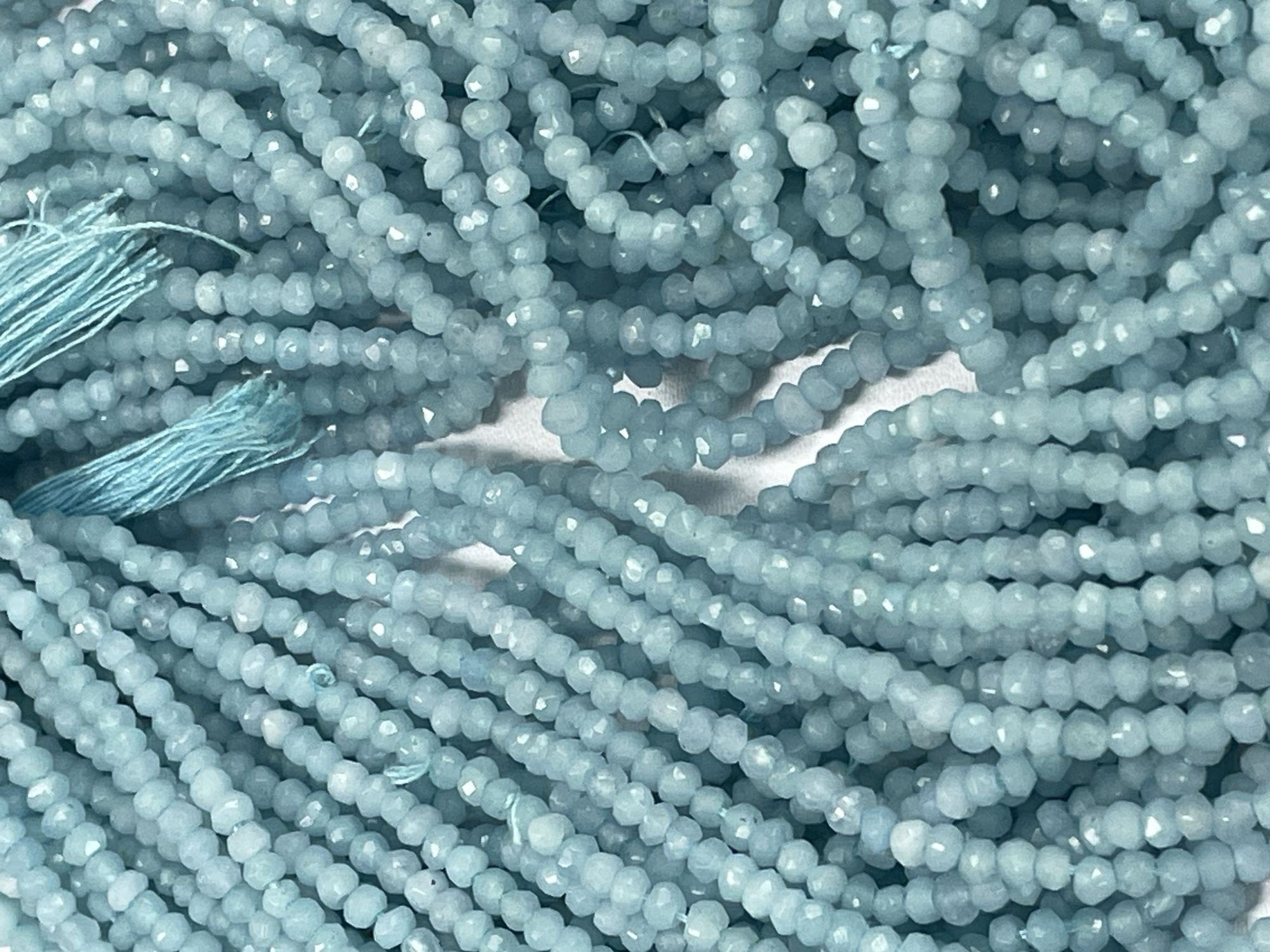 Blue Opal Rondelle Faceted