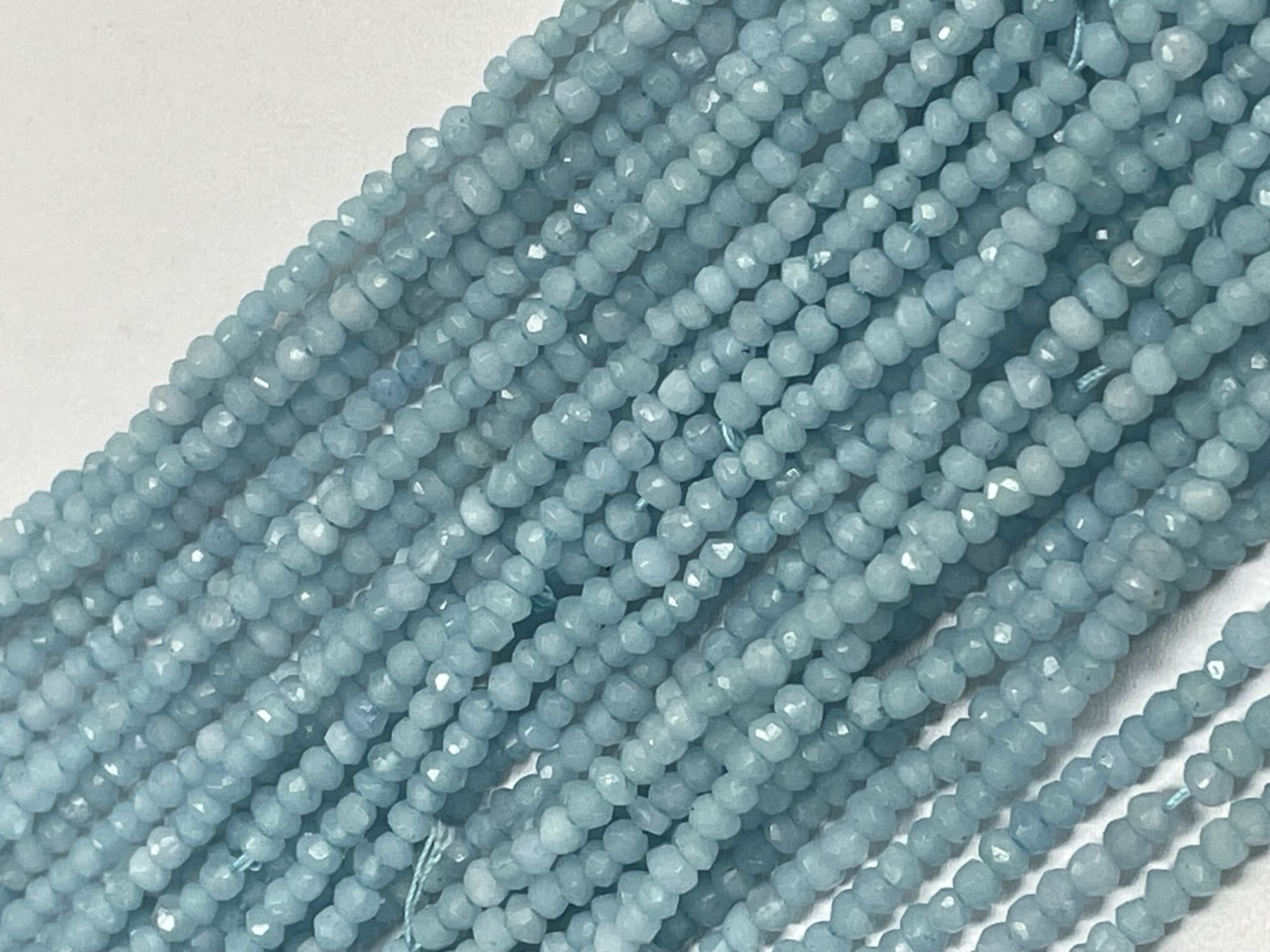 Blue Opal Rondelle Faceted