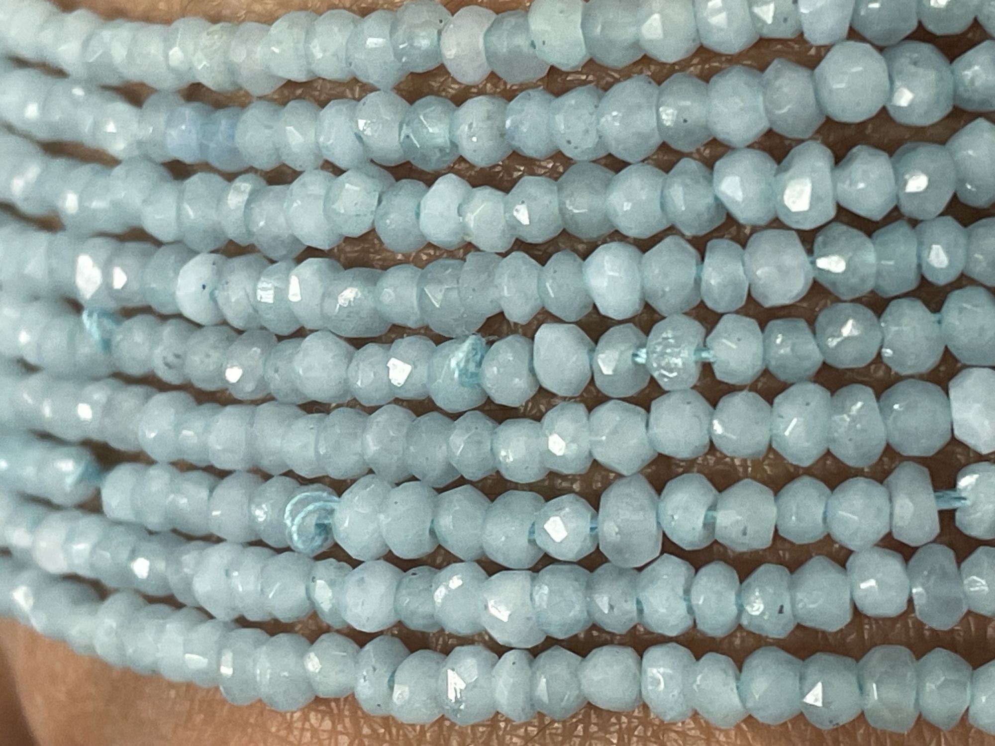 Blue Opal Rondelle Faceted