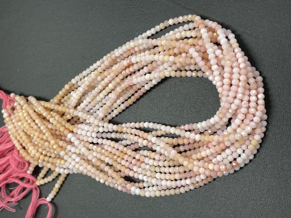 Shaded Pink Opal Rondelle Faceted