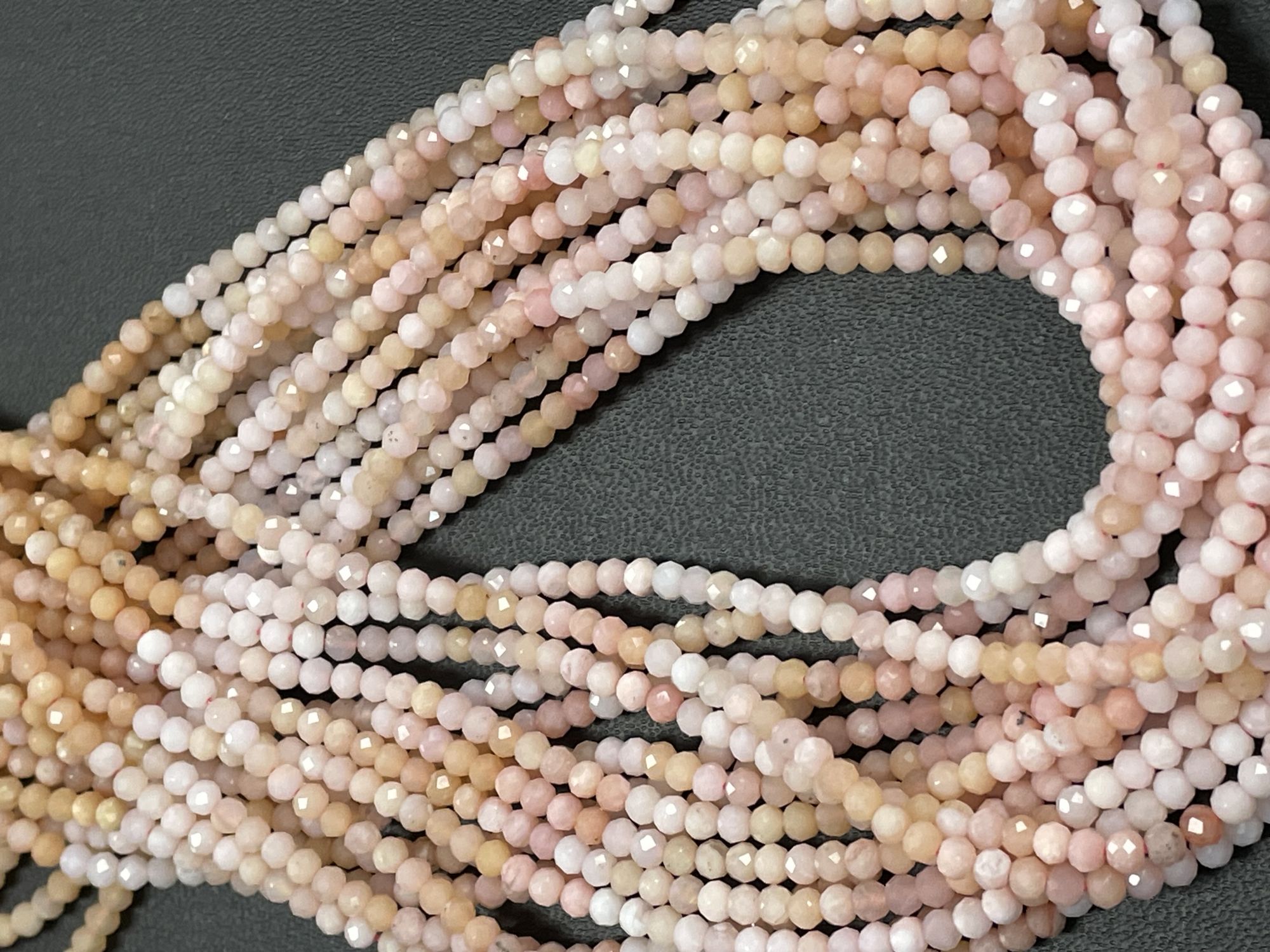 Shaded Pink Opal Rondelle Faceted