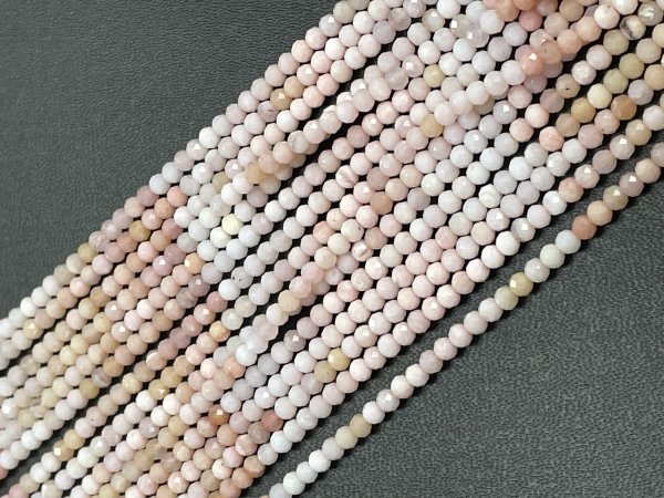 Shaded Pink Opal Rondelle Faceted