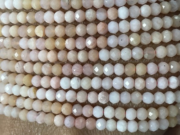 Shaded Pink Opal Rondelle Faceted