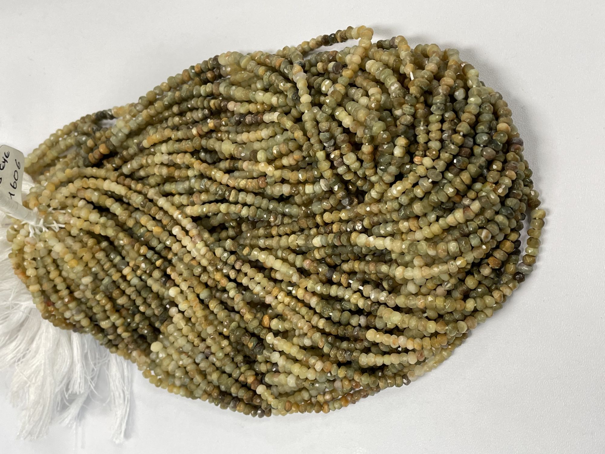 Shaded Cats Eye Rondelle Faceted