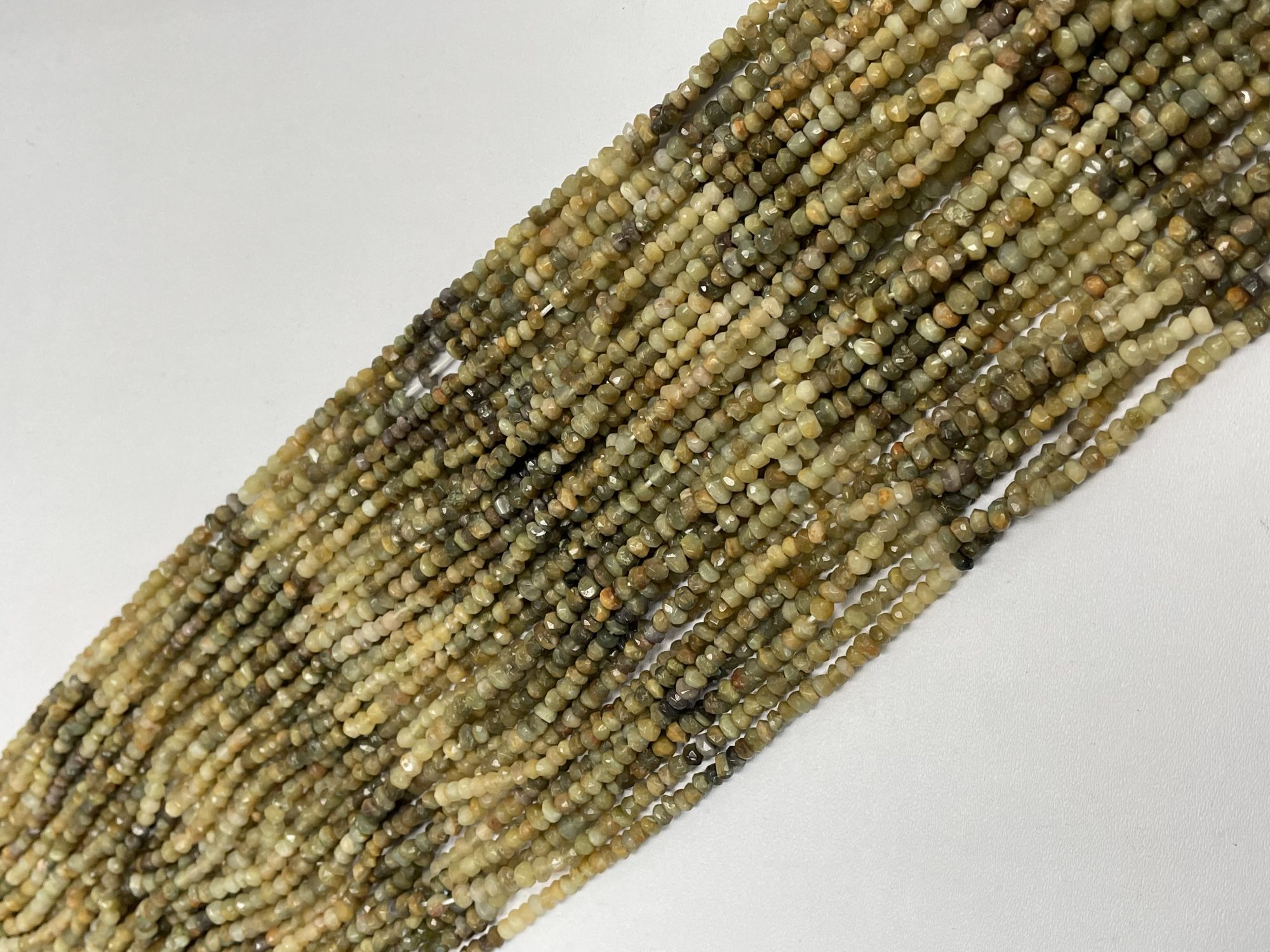 Shaded Cats Eye Rondelle Faceted