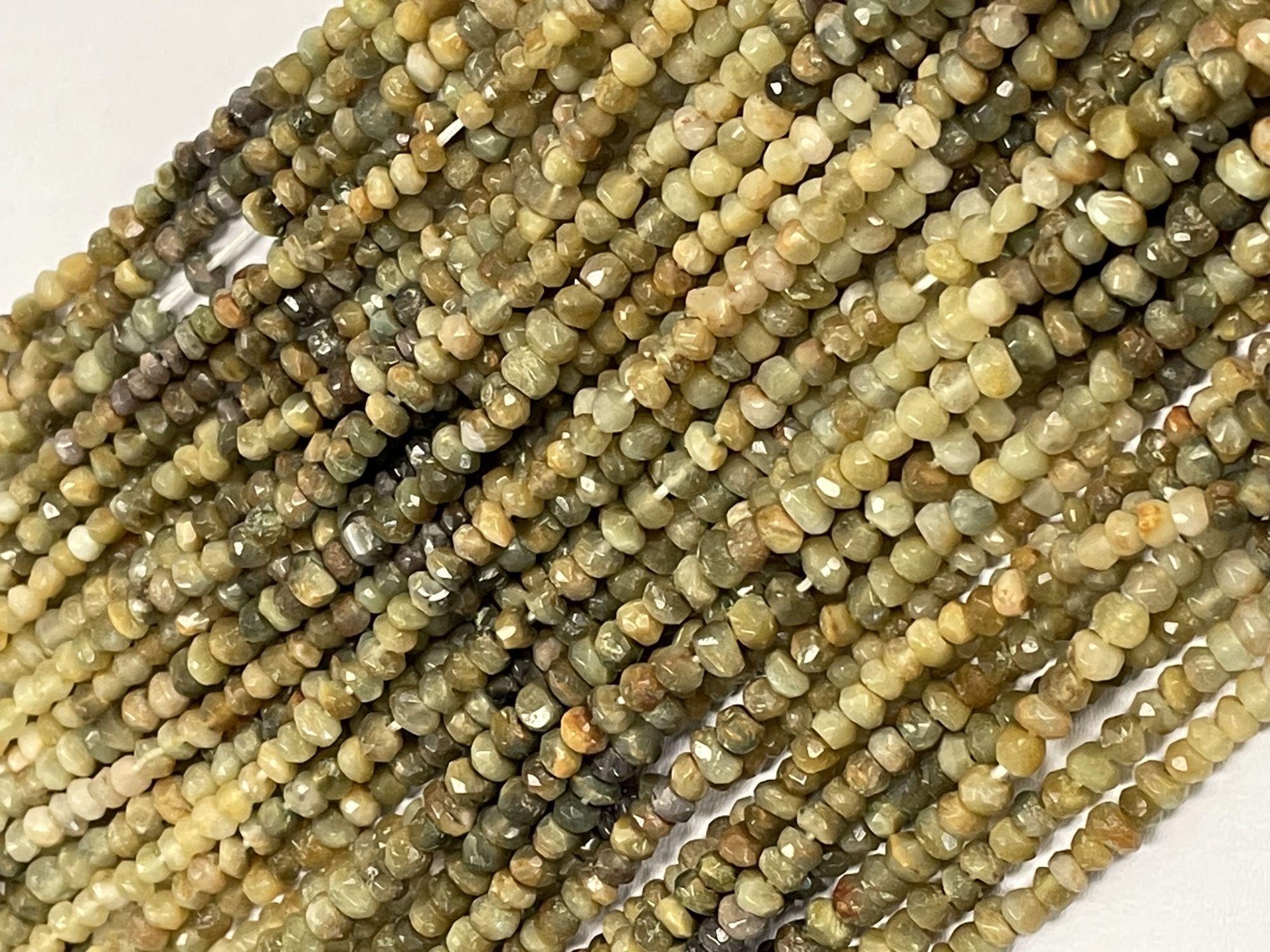 Shaded Cats Eye Rondelle Faceted