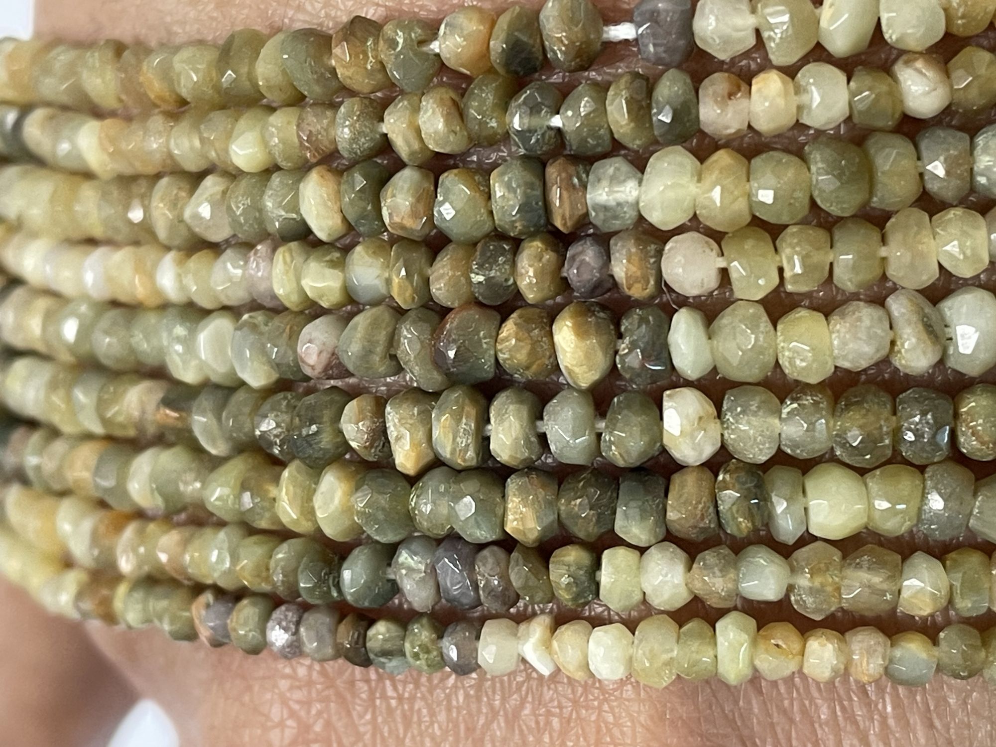 Shaded Cats Eye Rondelle Faceted