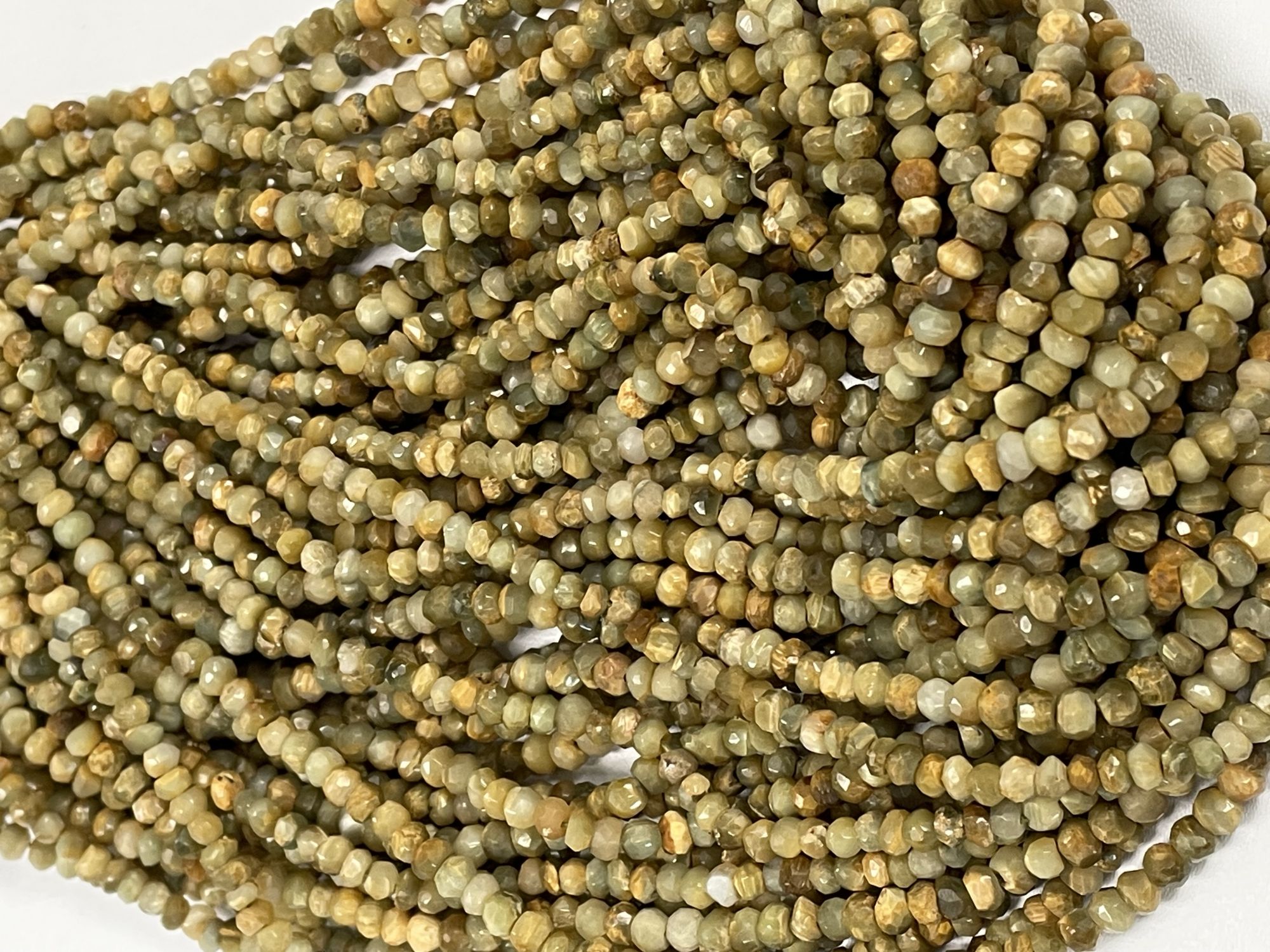 Cats Eye Rondelle Faceted