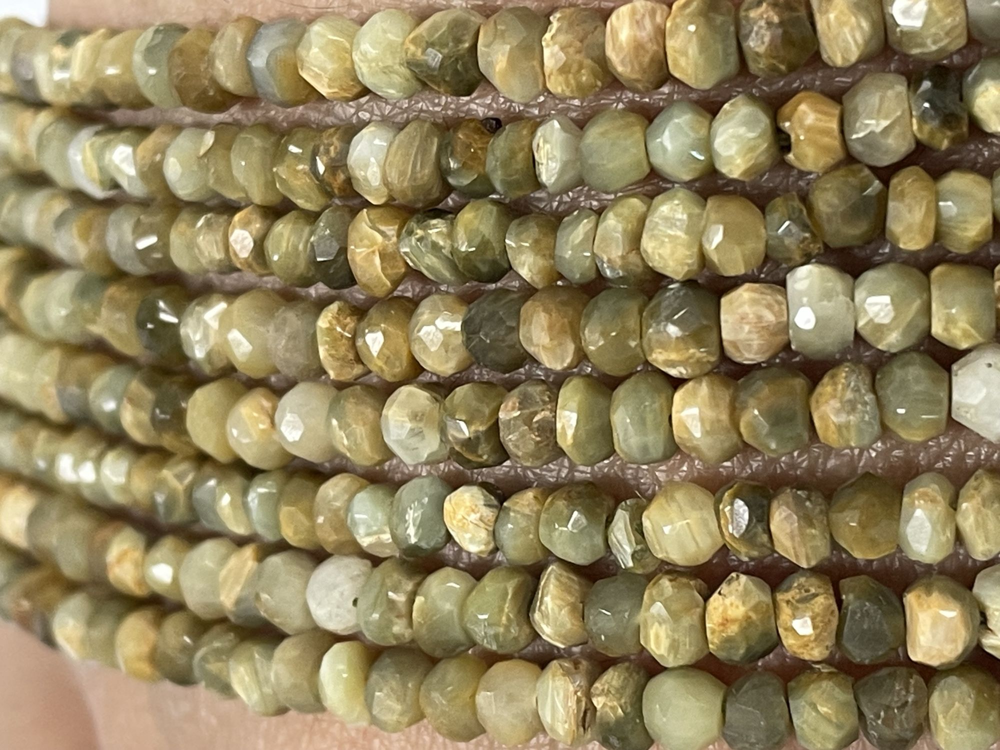 Cats Eye Rondelle Faceted