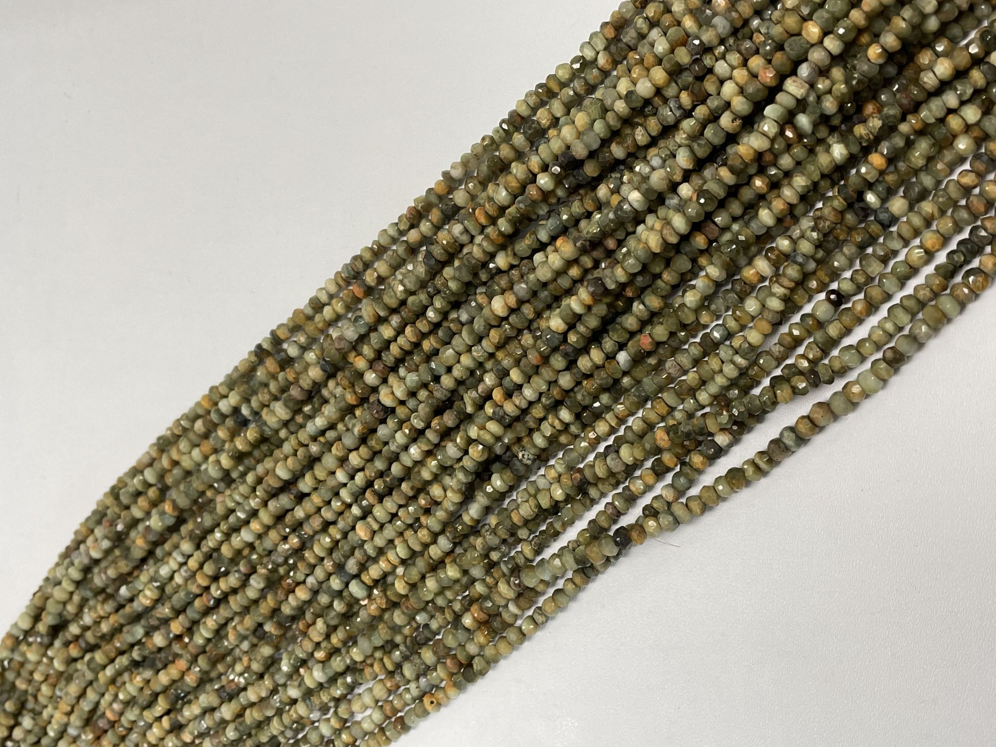 Cats Eye Rondelle Faceted