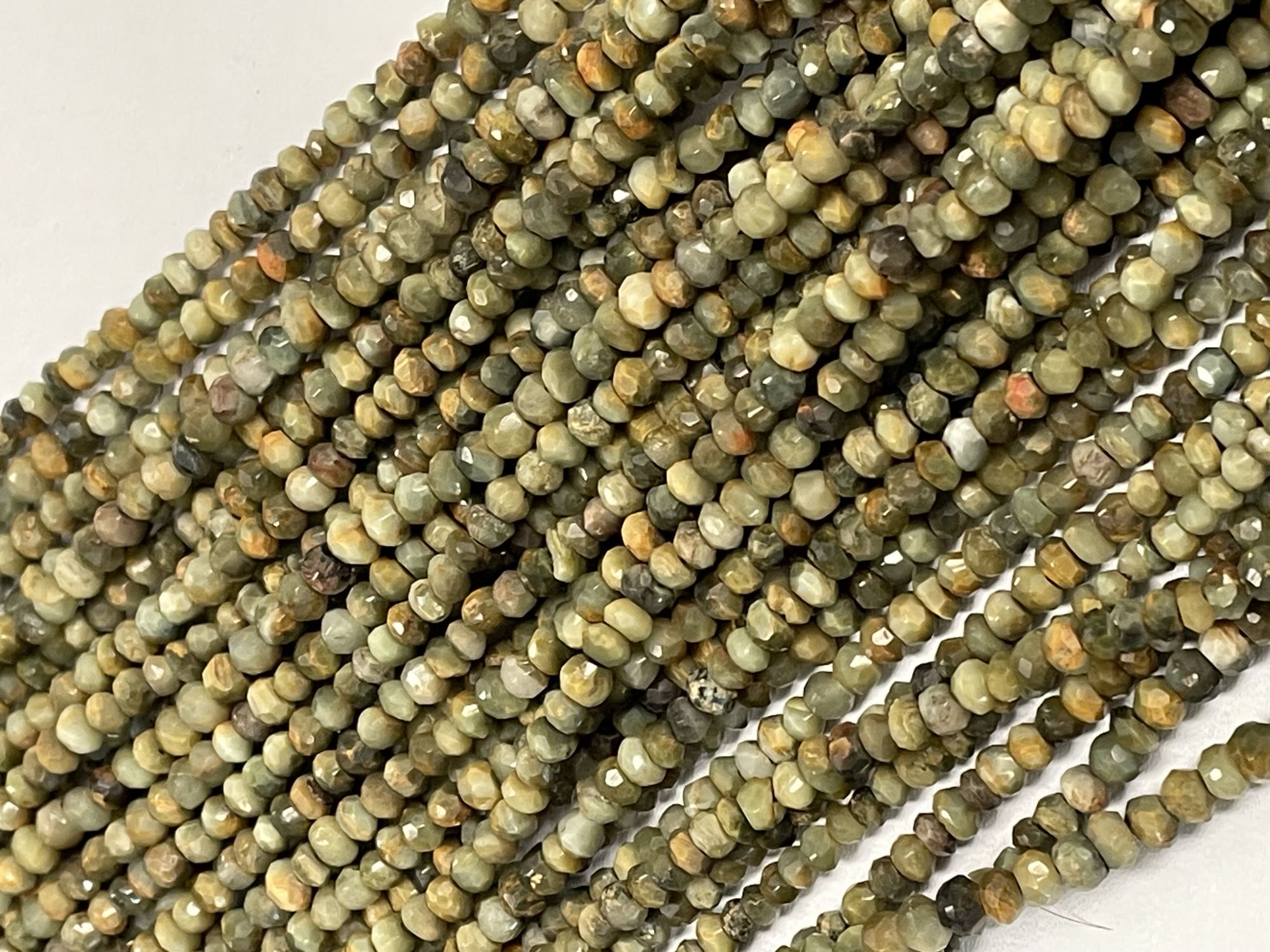 Cats Eye Rondelle Faceted