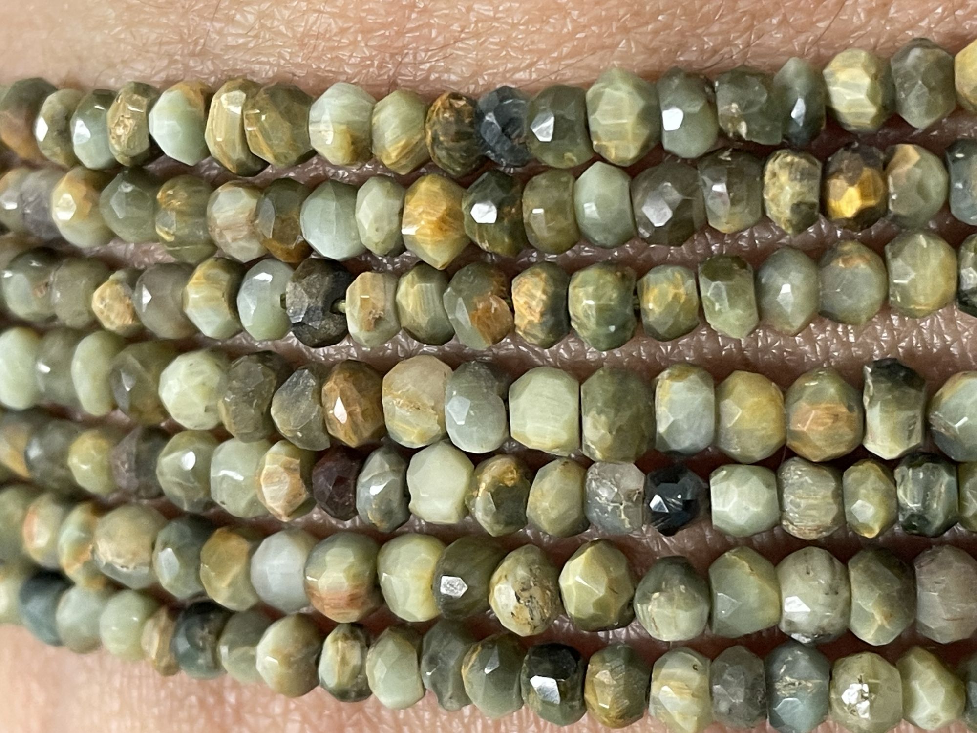 Cats Eye Rondelle Faceted