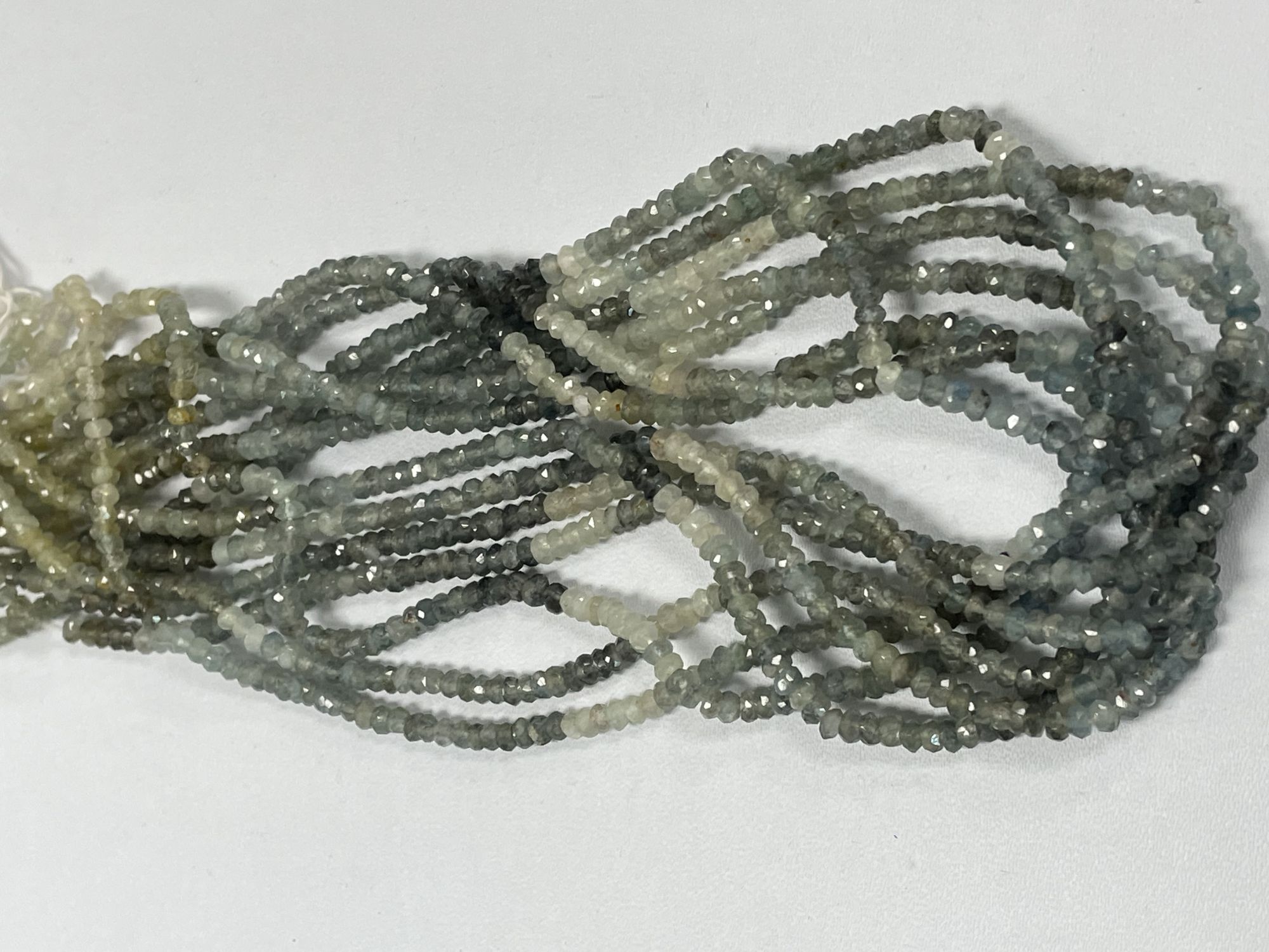 Shaded Moss Aquamairne Rondelle Faceted