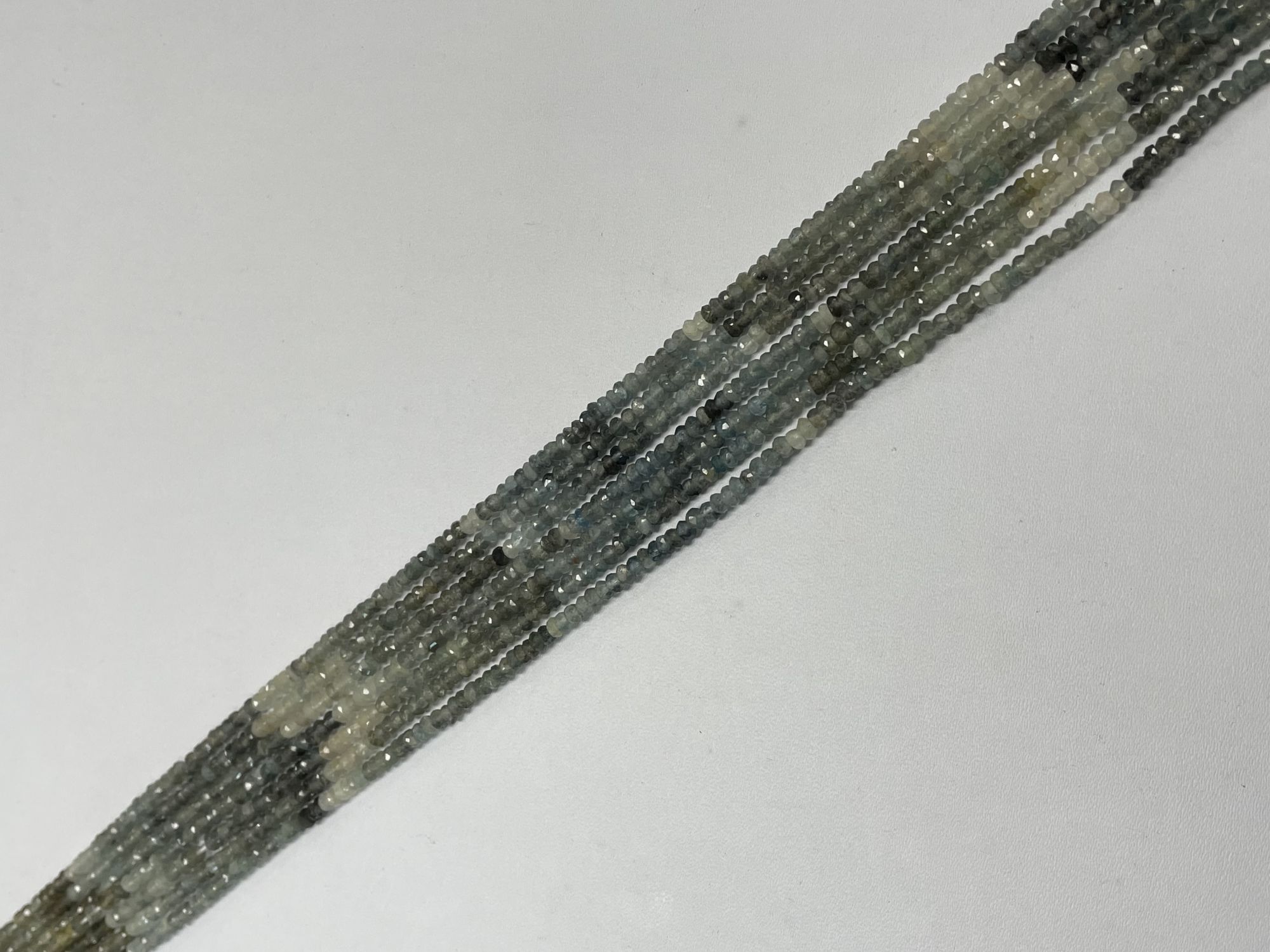 Shaded Moss Aquamairne Rondelle Faceted