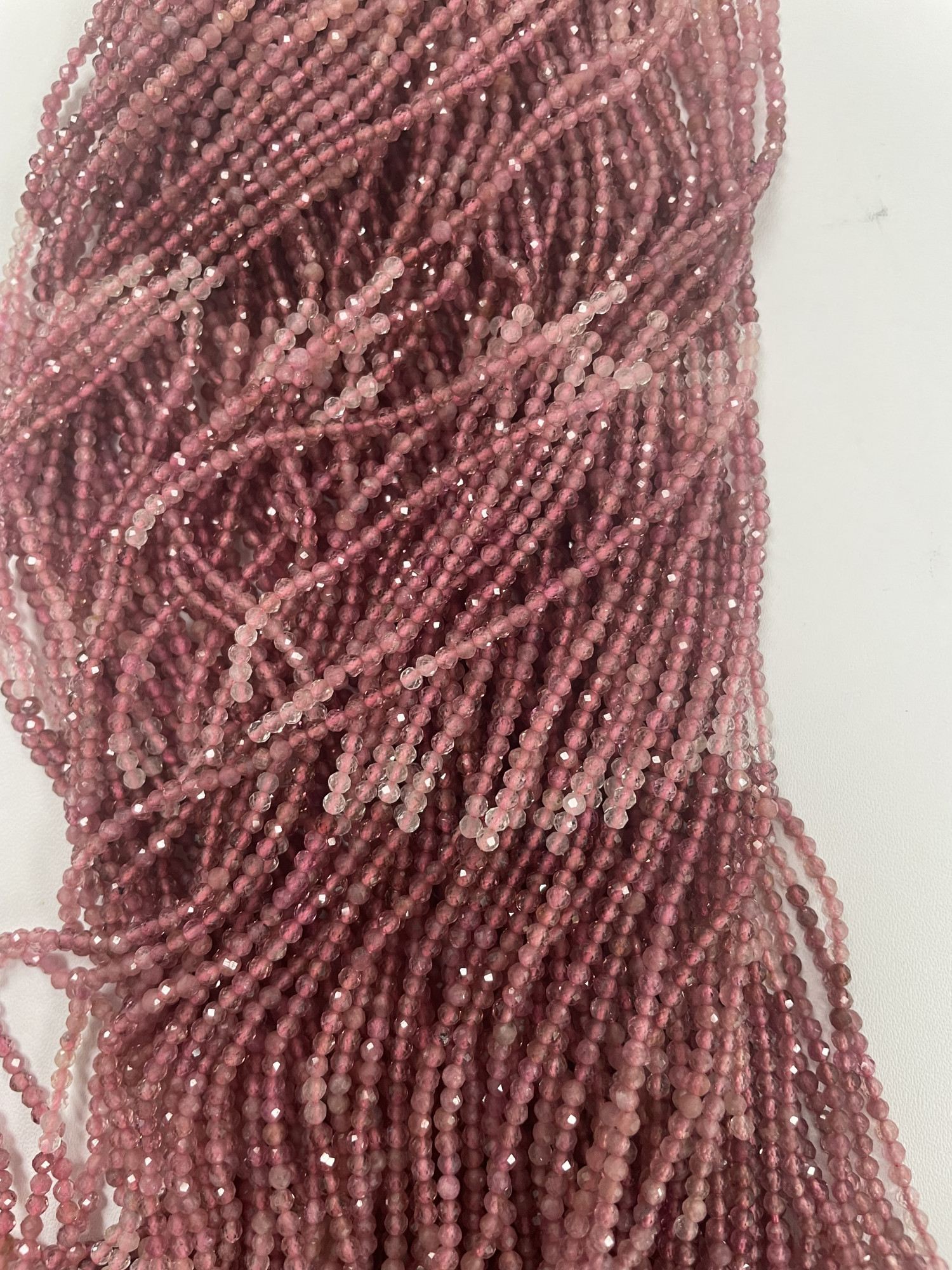 Shaded Pink Tourmaline Rondelle Faceted