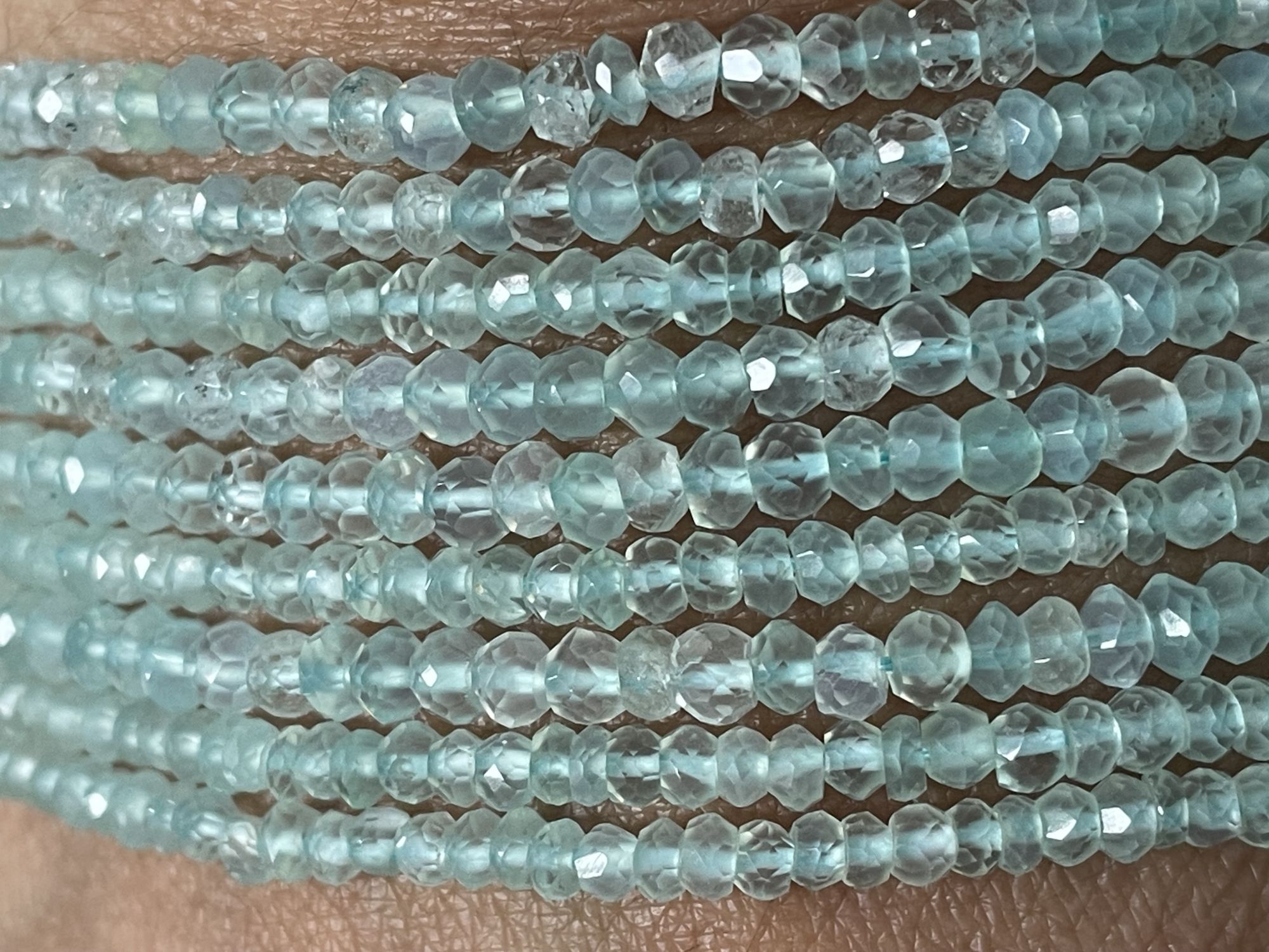 Aquamairne Rondelle Faceted