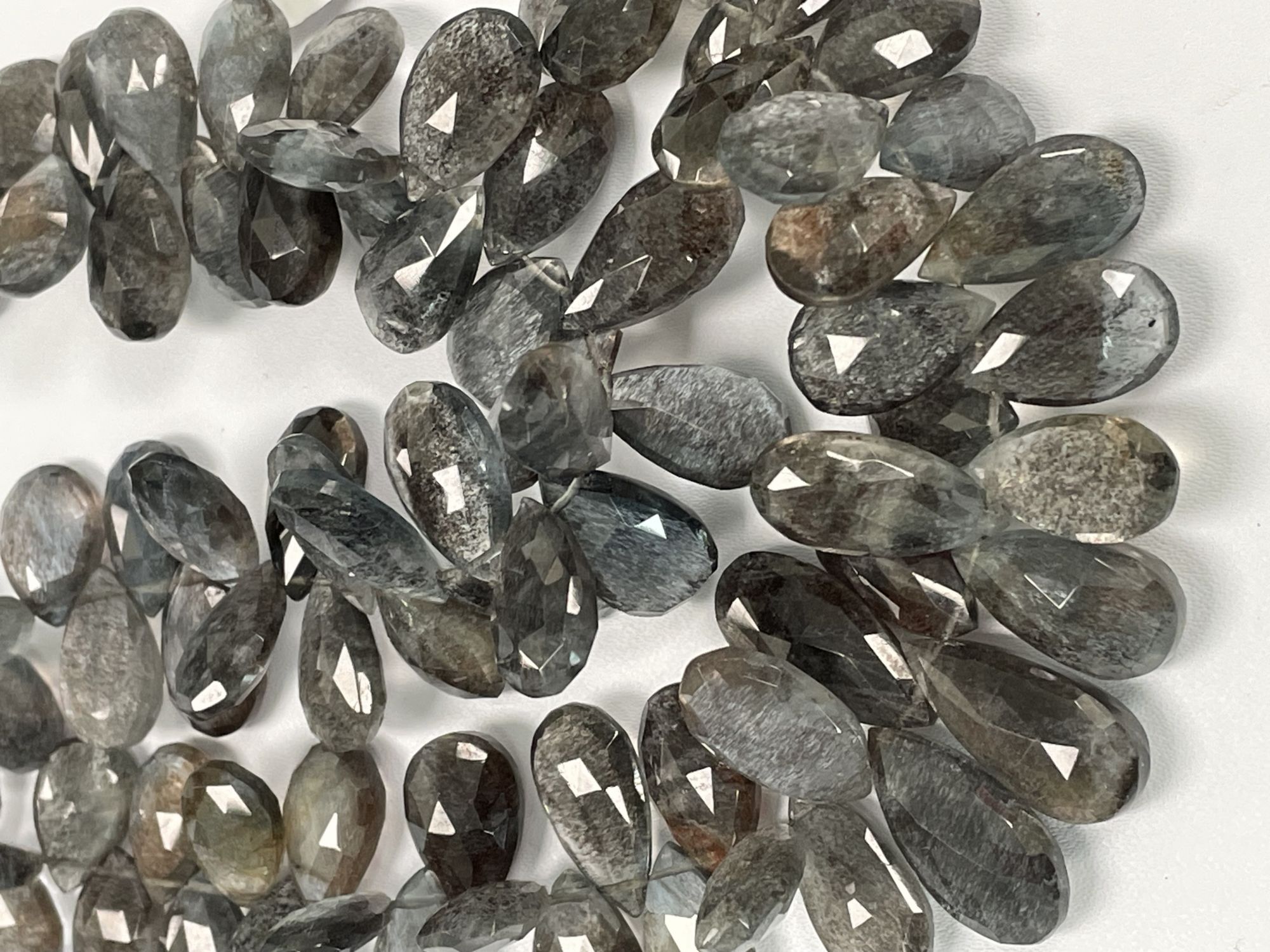 Copper Aquamarine Pear Faceted