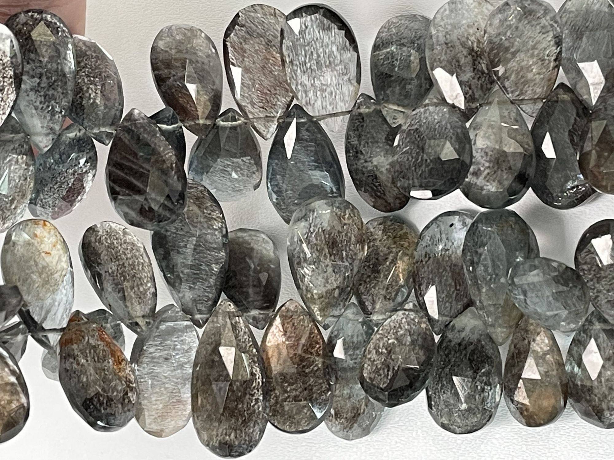 Copper Aquamarine Pear Faceted