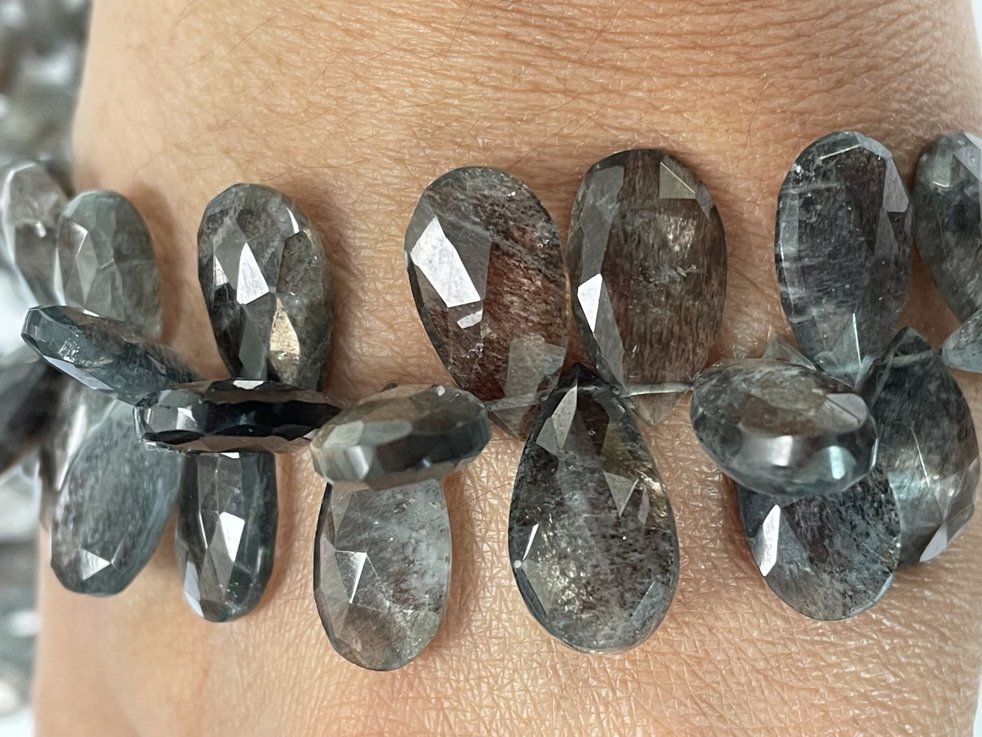 Copper Aquamarine Pear Faceted