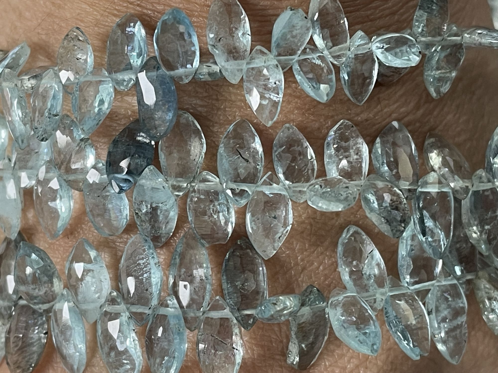 Copper Aquamarine Marquise Faceted