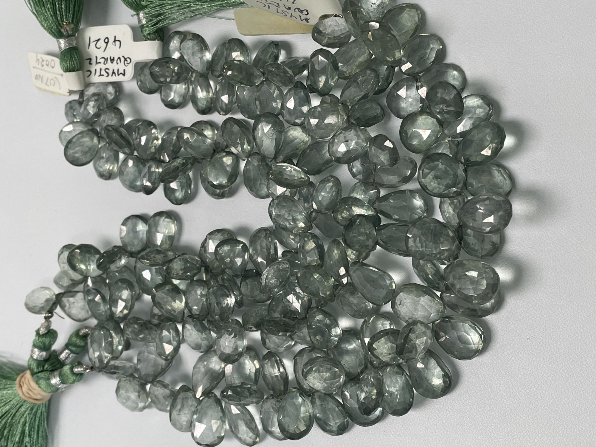 Green Mystic Quartz Pear Faceted